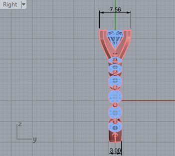 Round Diamond Peg Setting Ring 3028 3D print model_6