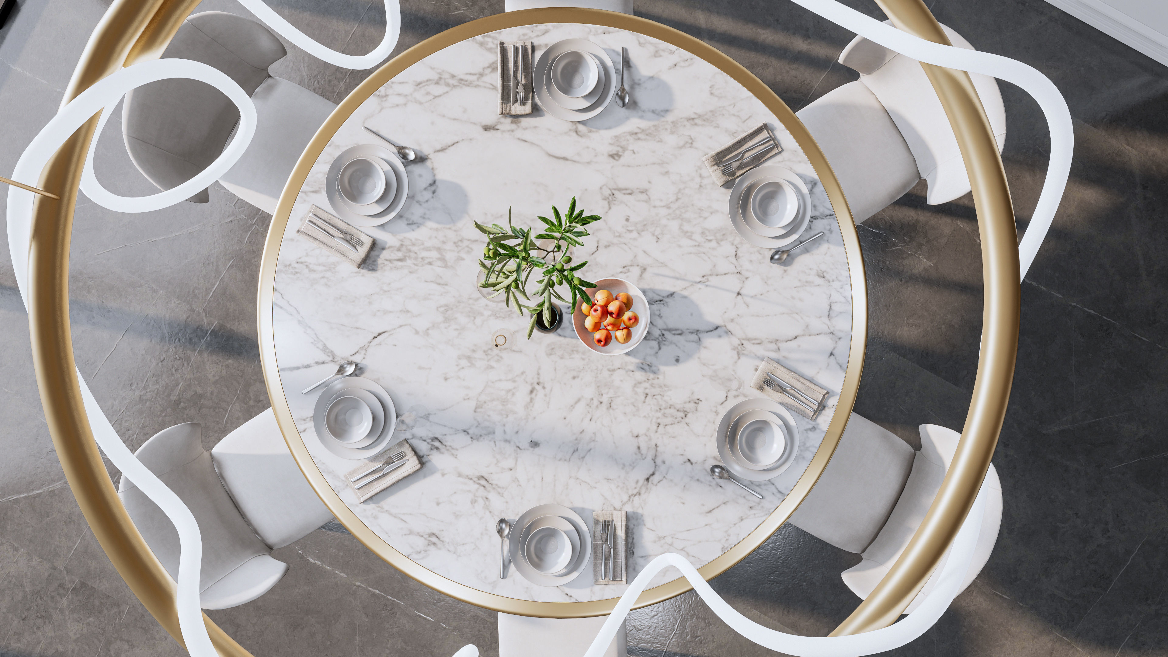 Dining room interior Dining wall Dining table full scene 10 3D model_18