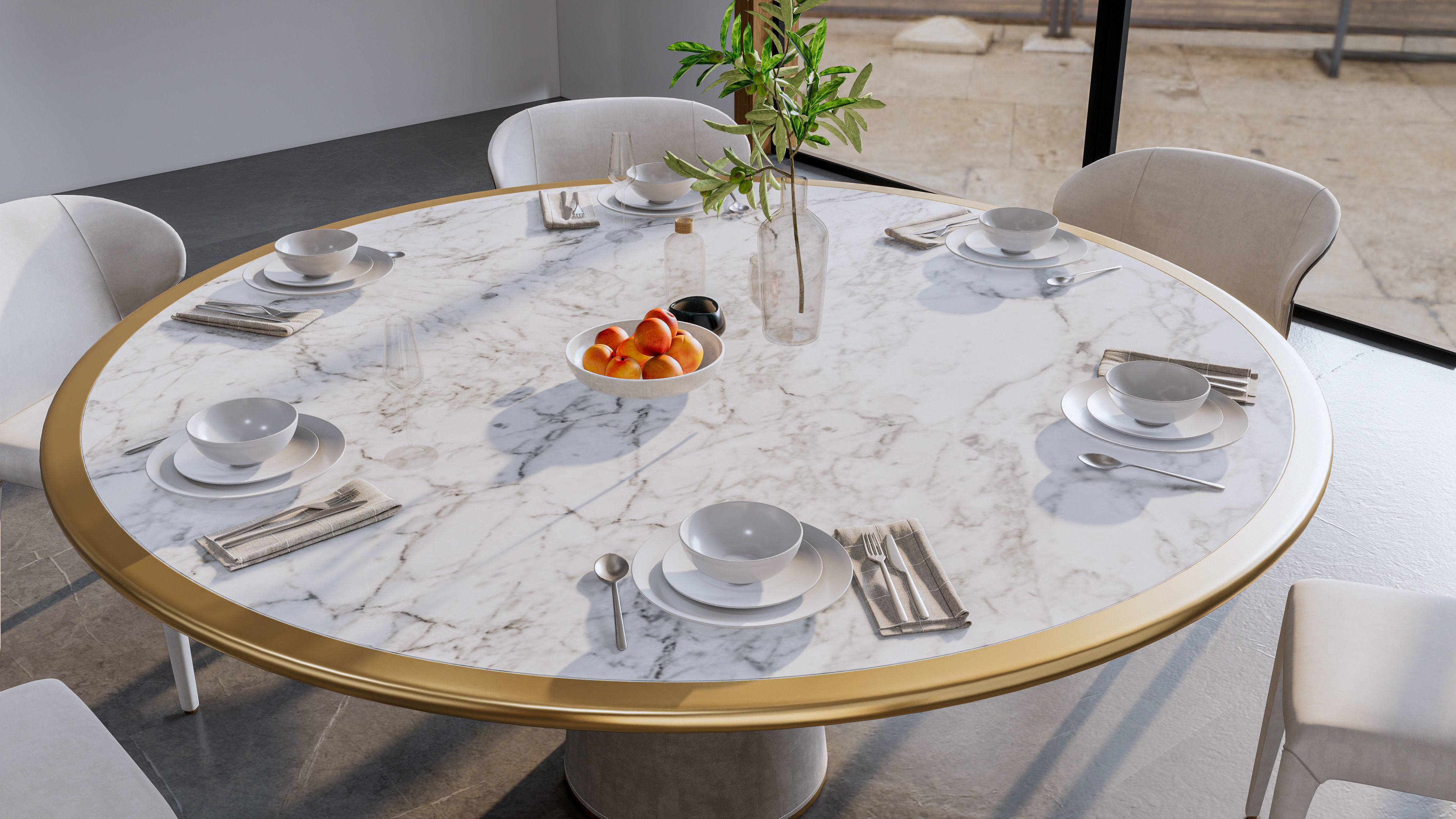 Dining room interior Dining wall Dining table full scene 10 3D model_11