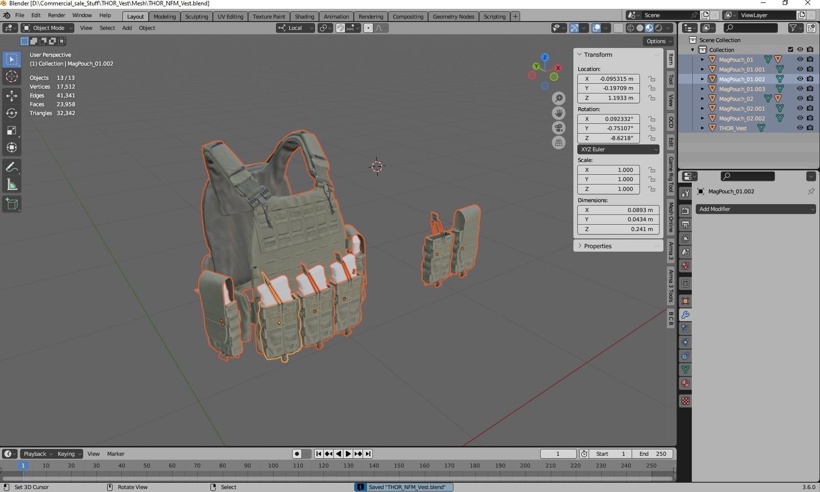 THOR NFM PLATE CARRIER Low-poly 3D model_8