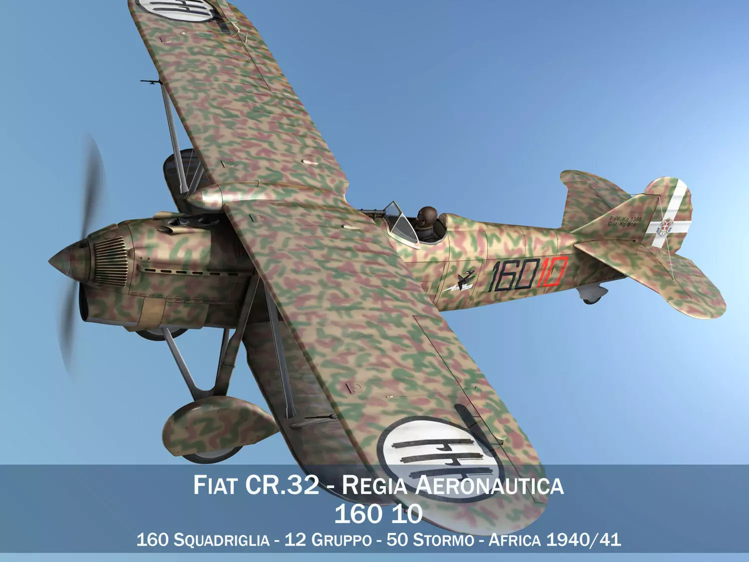 Fiat CR 32 - Italy Airforce - 160 Squadriglia 3D model_0