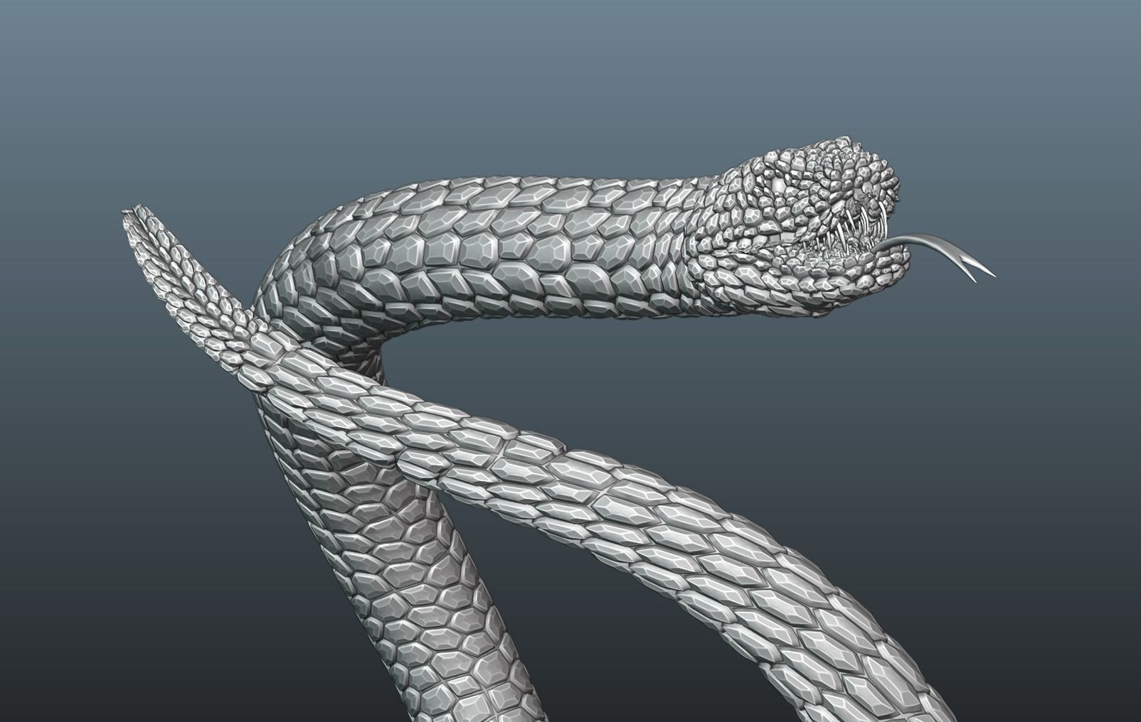 Snake Ring 3D print model_6