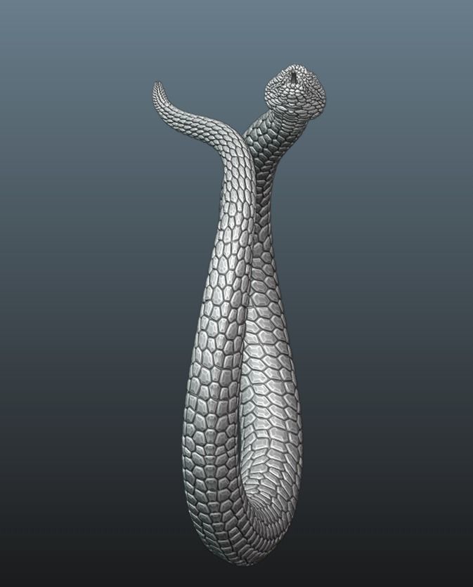Snake Ring 3D print model_3
