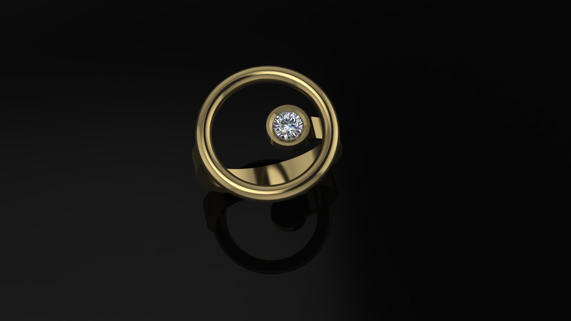 Ring Round diamond 3D print model 3D print model_1
