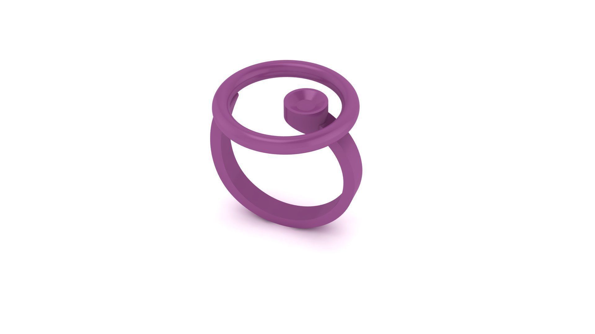 Ring Round diamond 3D print model 3D print model_7