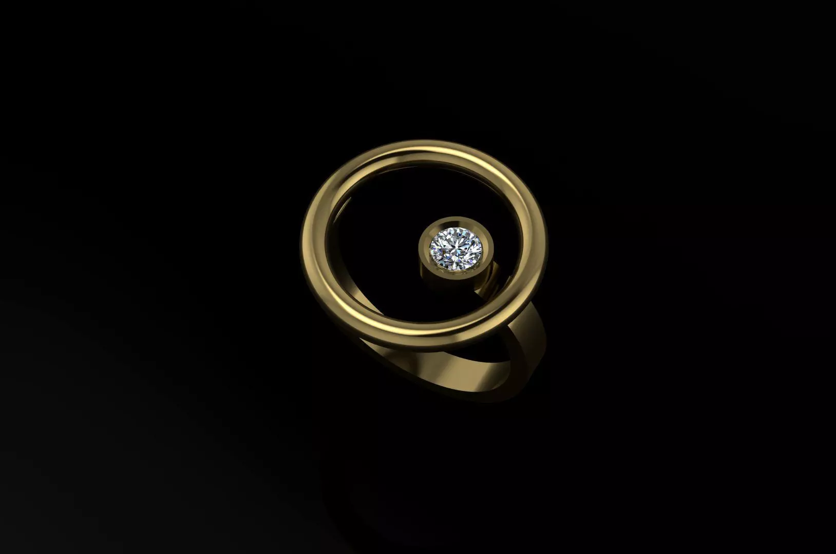 Ring Round diamond 3D print model 3D print model_0