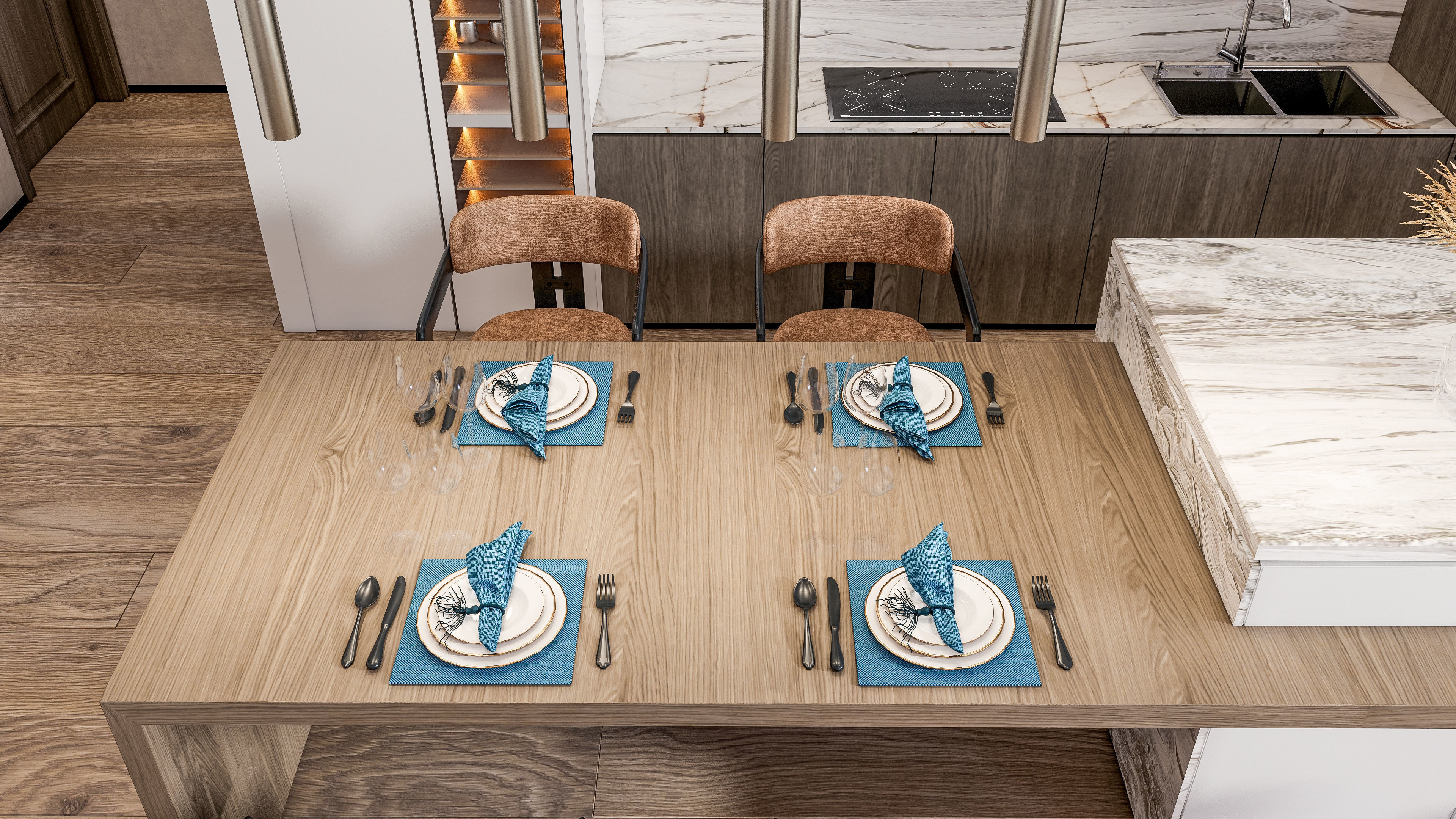 Kitchen Modern interior  0047 3D model_16