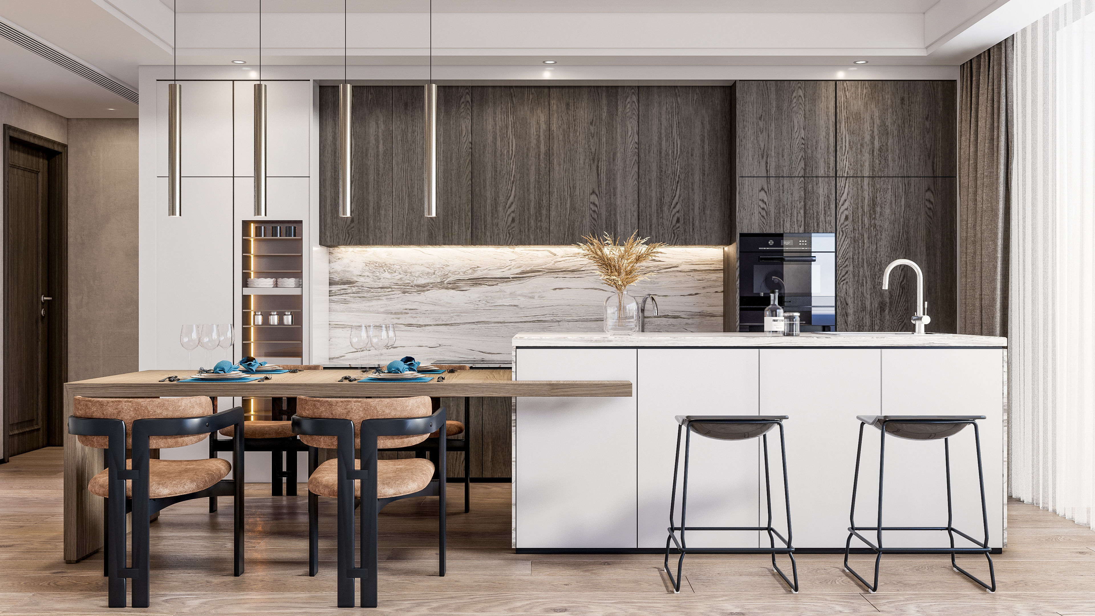 Kitchen Modern interior  0047 3D model_2