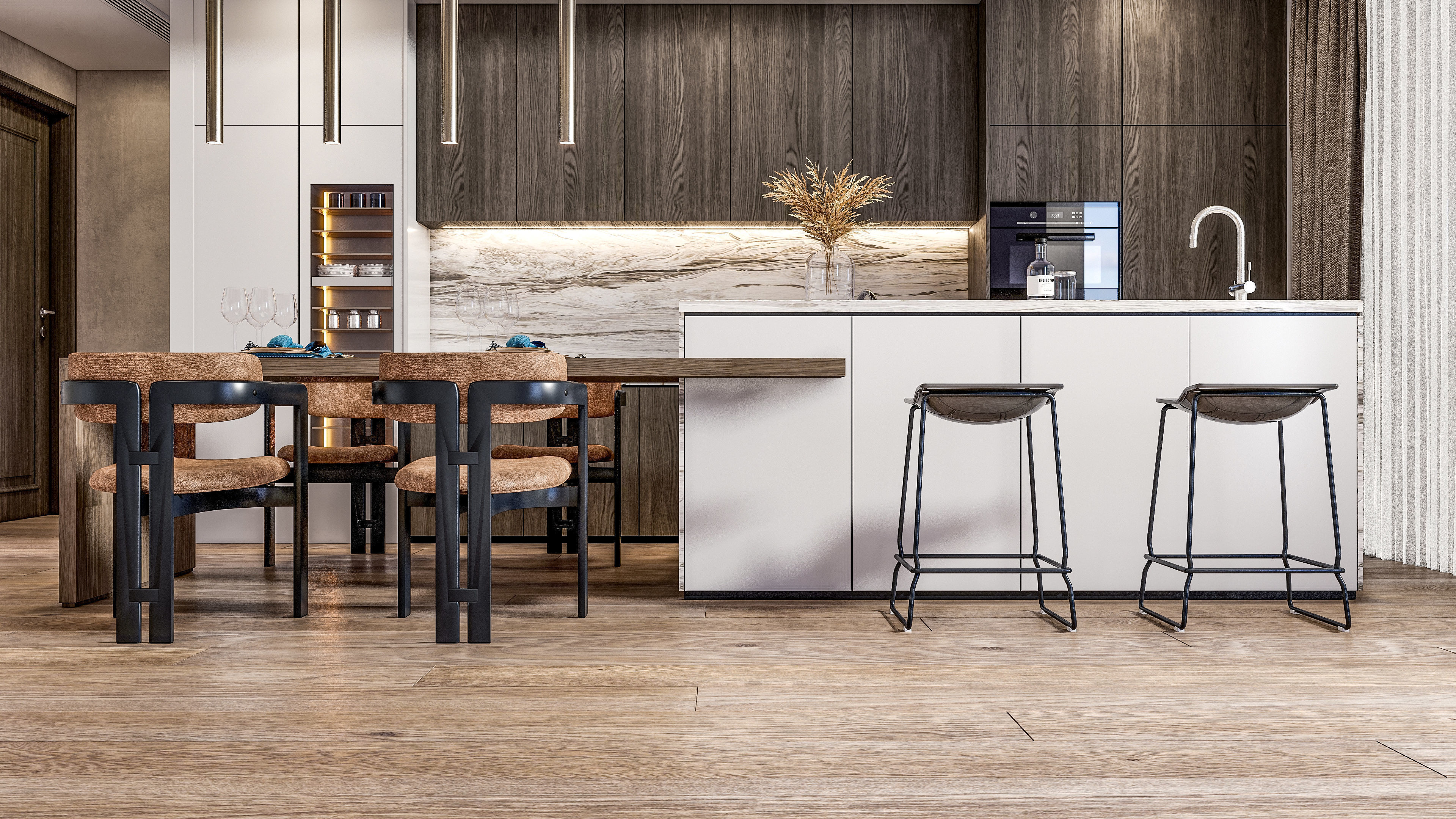 Kitchen Modern interior  0047 3D model_1