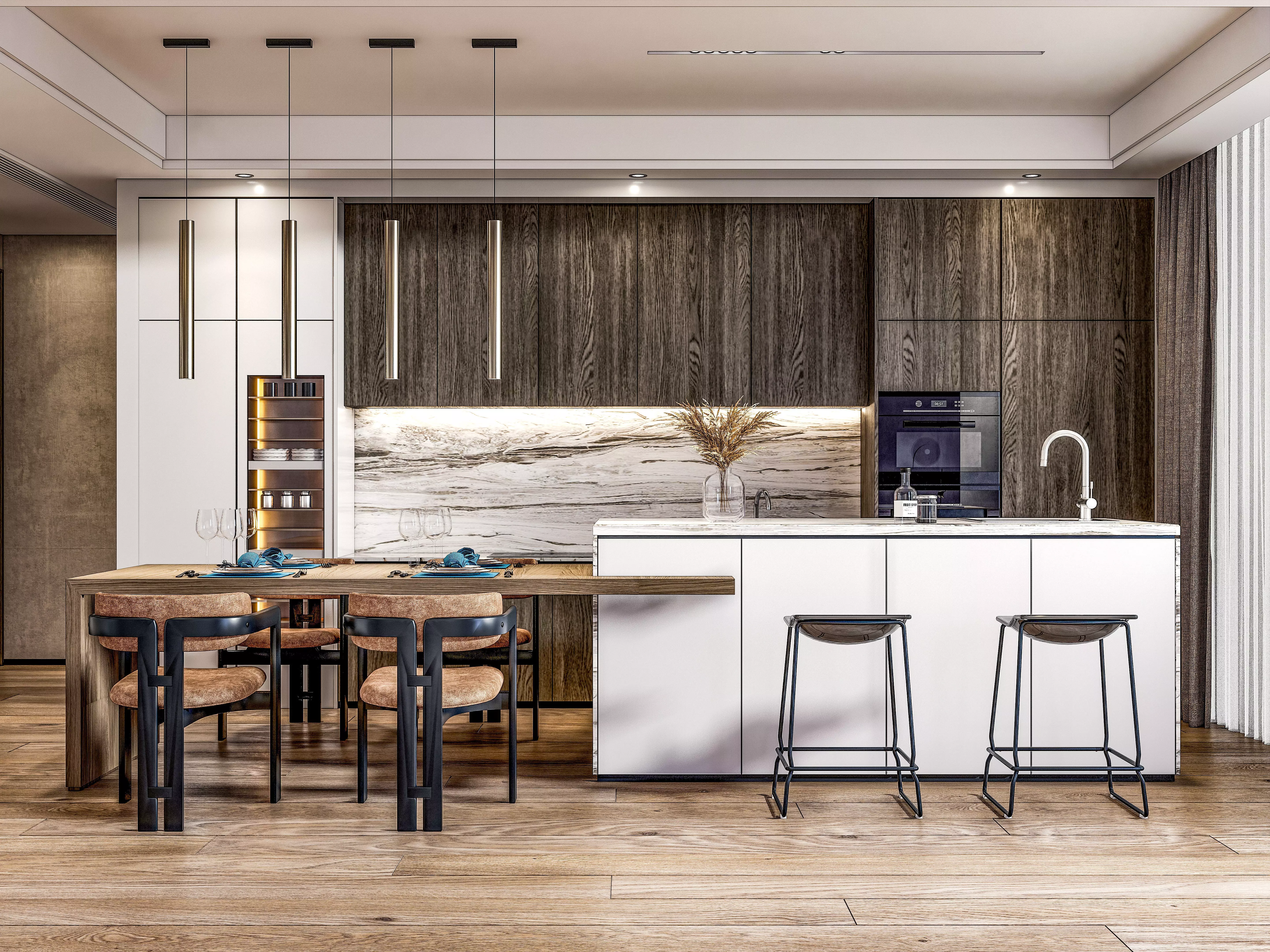 Kitchen Modern interior  0047 3D model_0