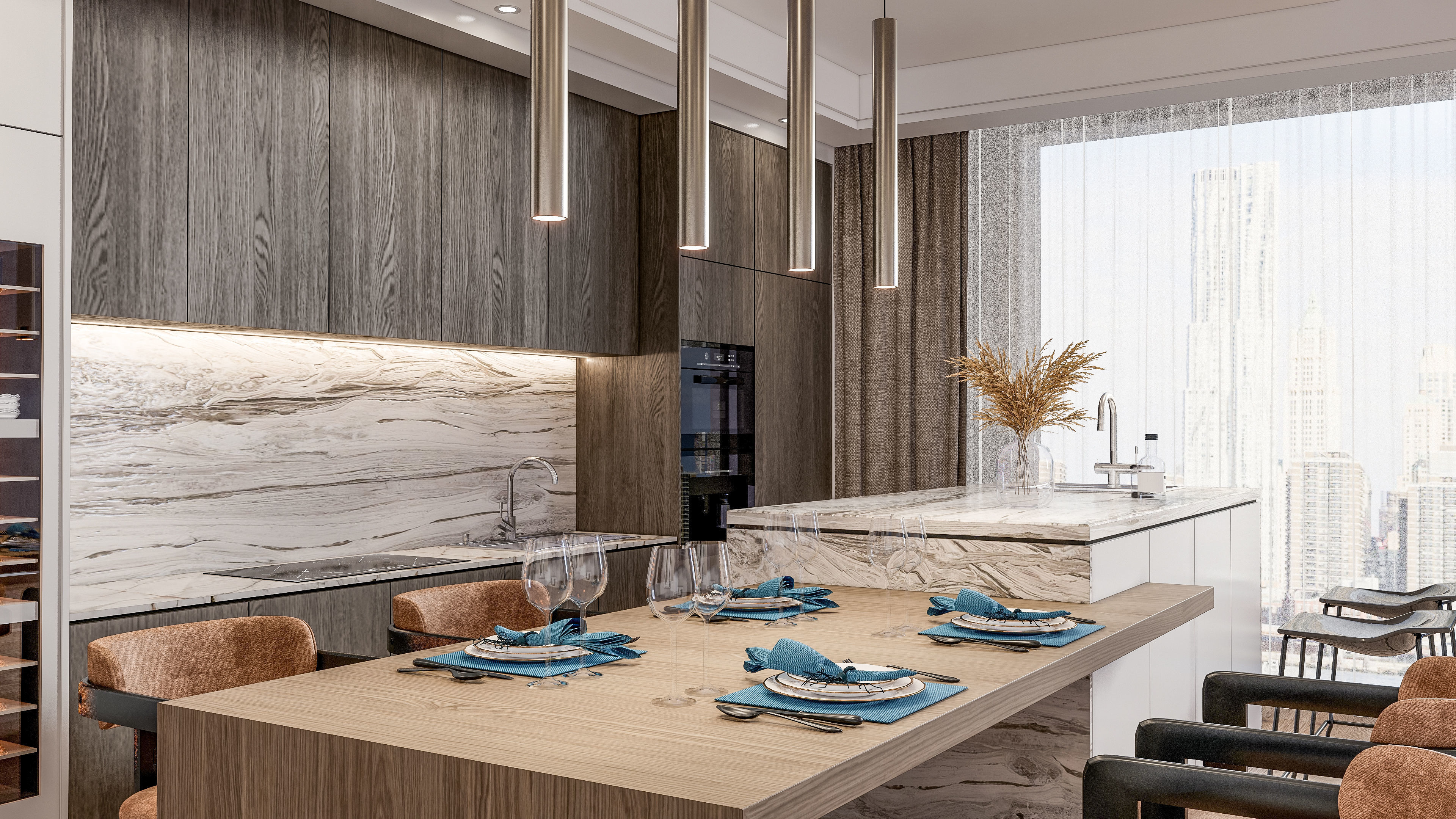 Kitchen Modern interior  0047 3D model_15