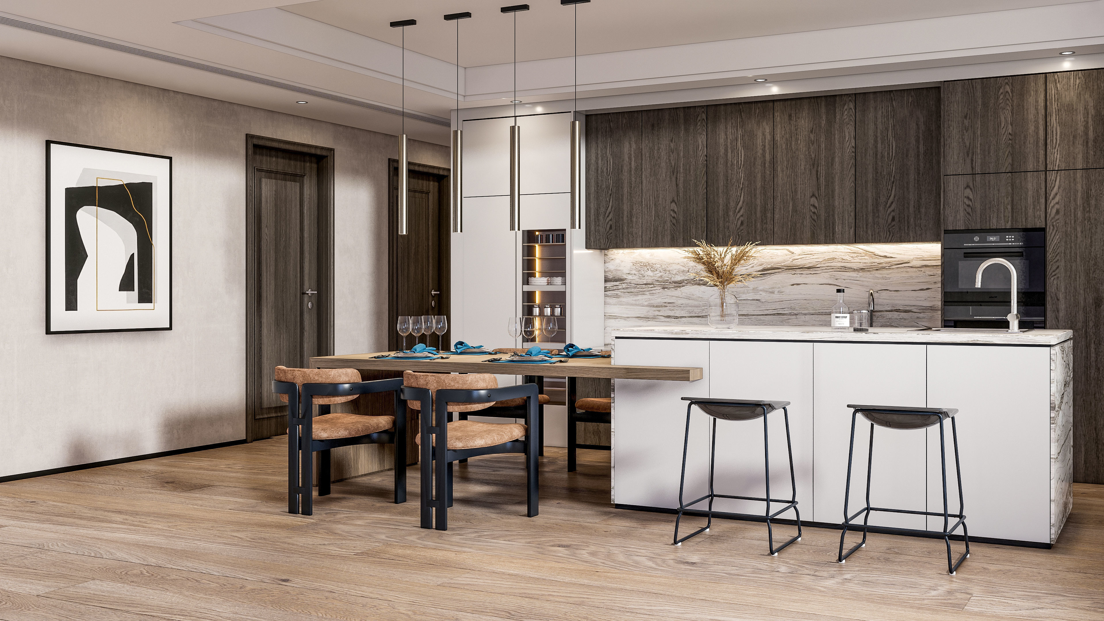 Kitchen Modern interior  0047 3D model_5