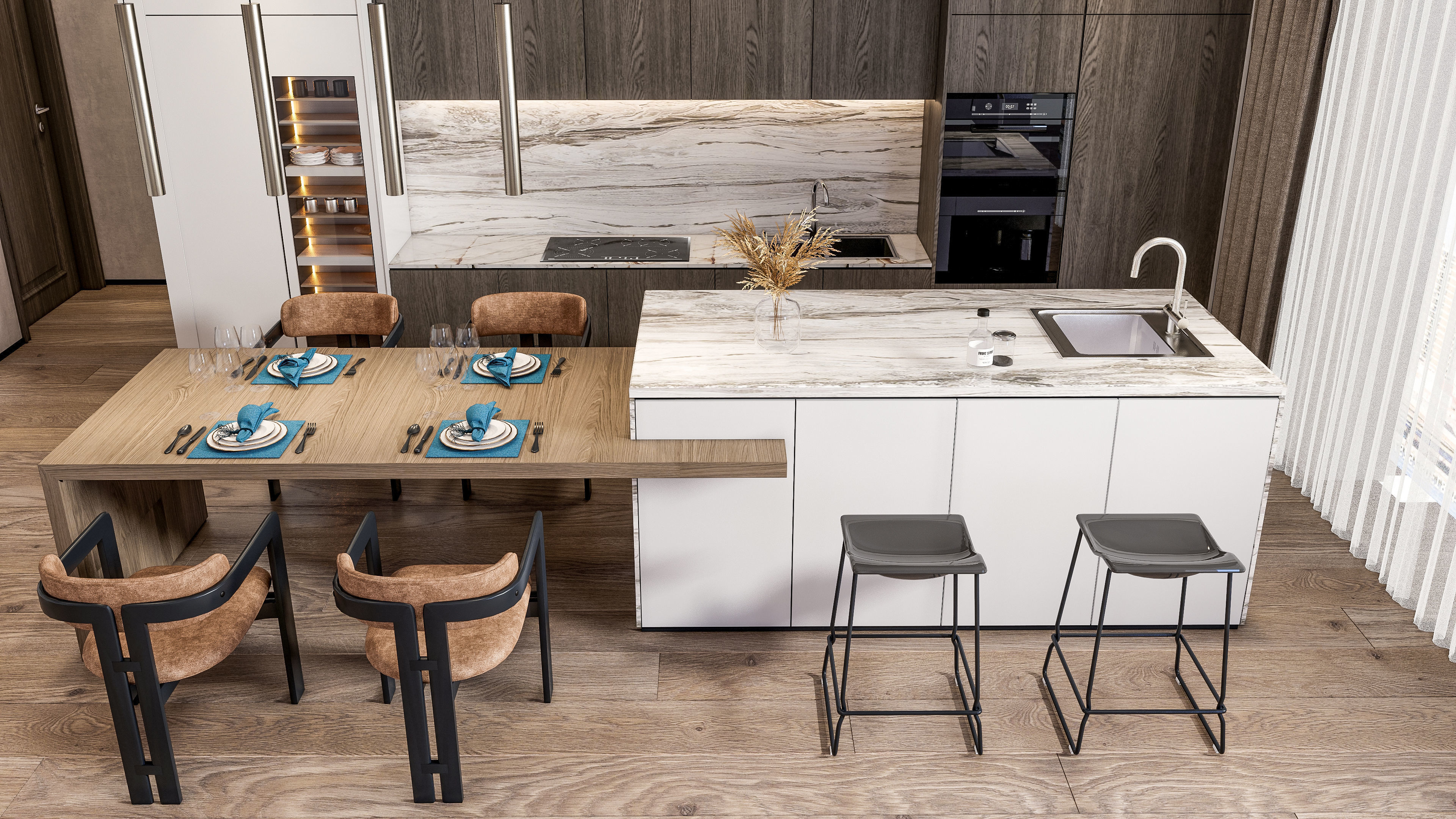 Kitchen Modern interior  0047 3D model_9