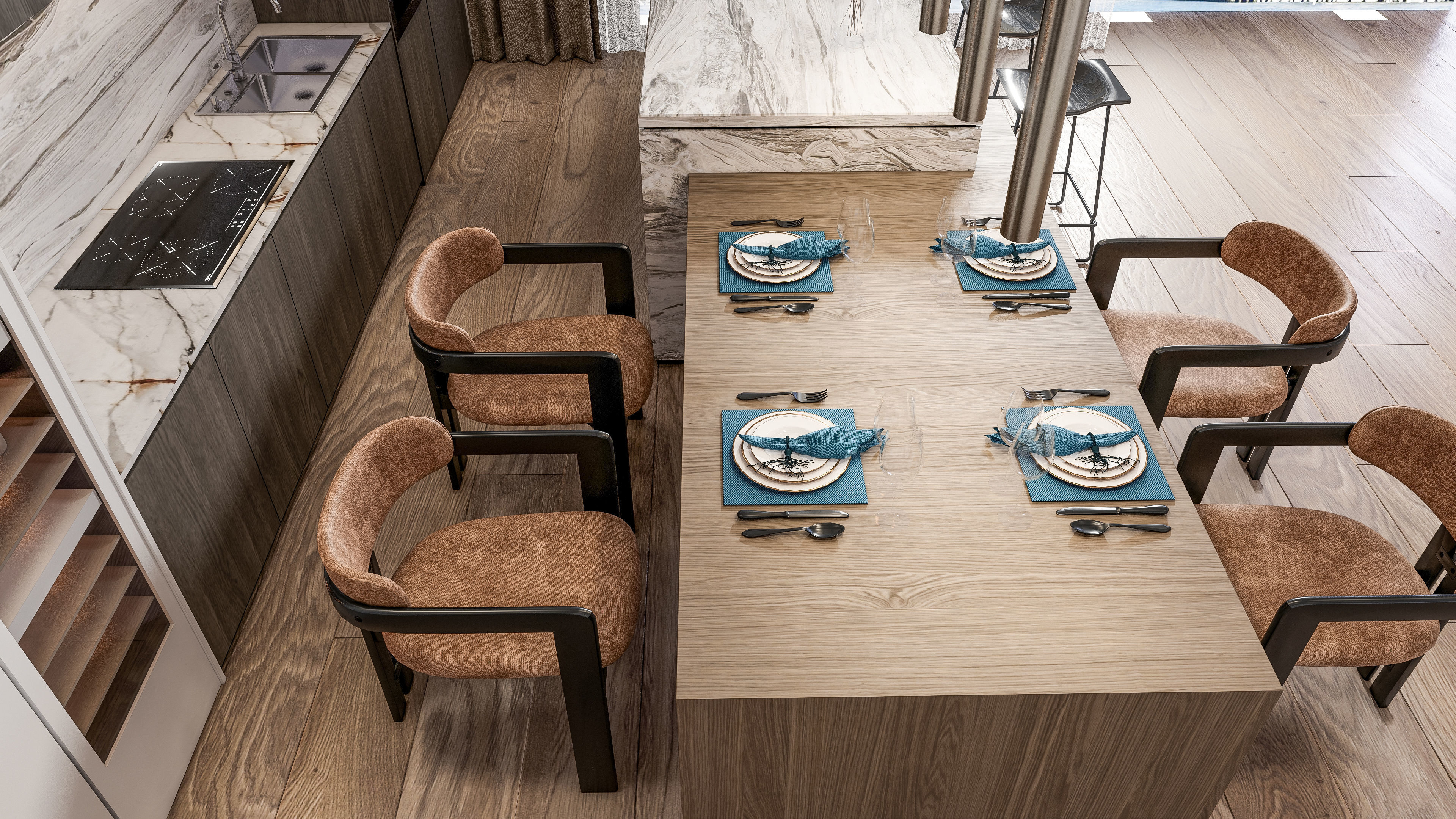 Kitchen Modern interior  0047 3D model_19