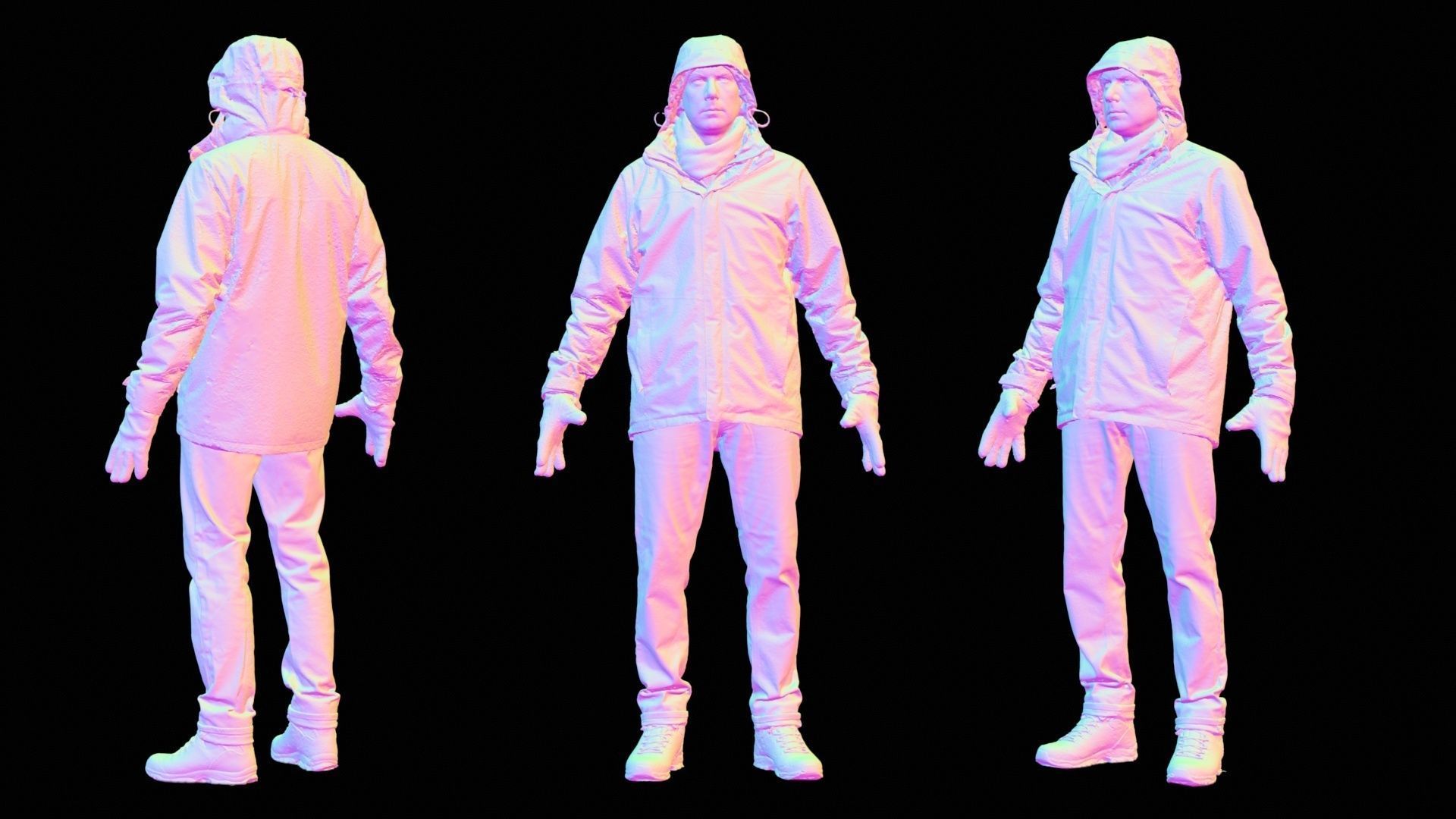 Winter Hiking Man 009 RAW Scan 3D model_13