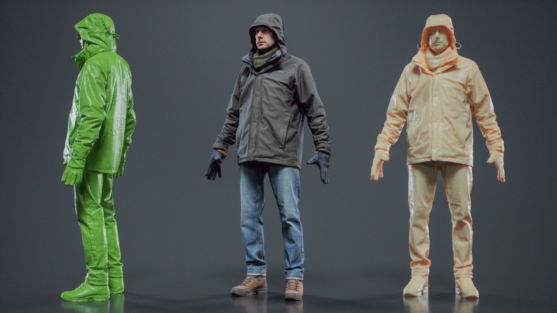 Winter Hiking Man 009 RAW Scan 3D model_11