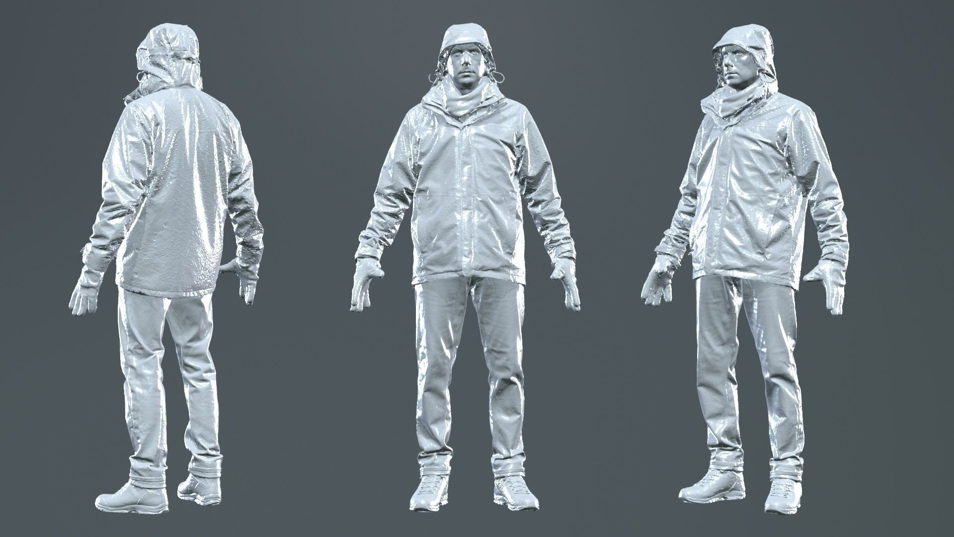 Winter Hiking Man 009 RAW Scan 3D model_12