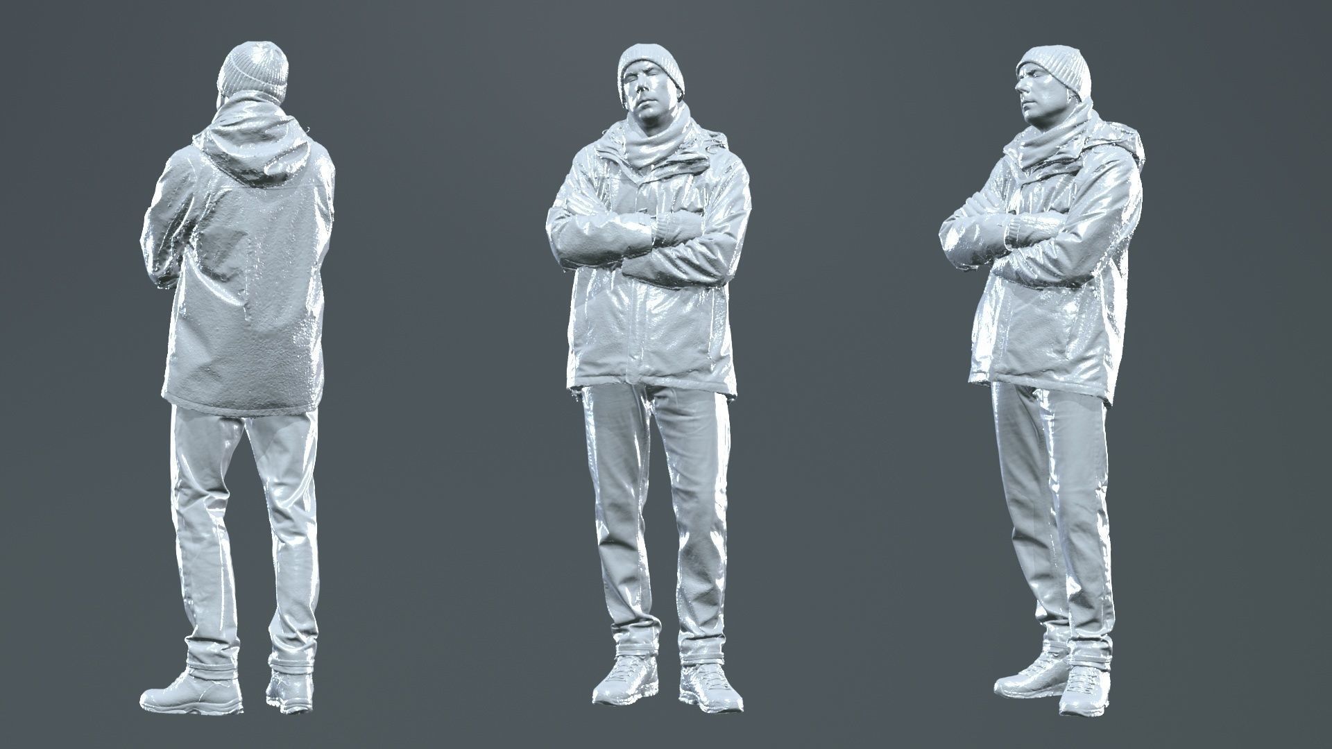 Winter Hiking Man 007 RAW Scan 3D model_12