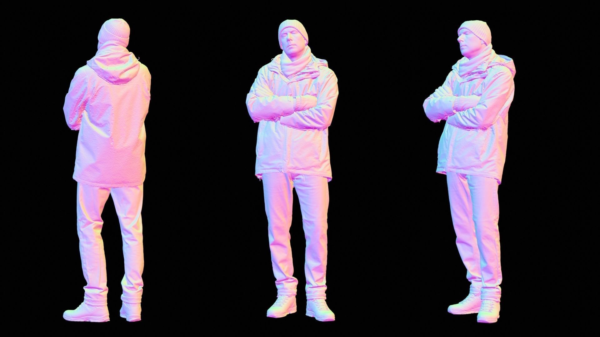 Winter Hiking Man 007 RAW Scan 3D model_13