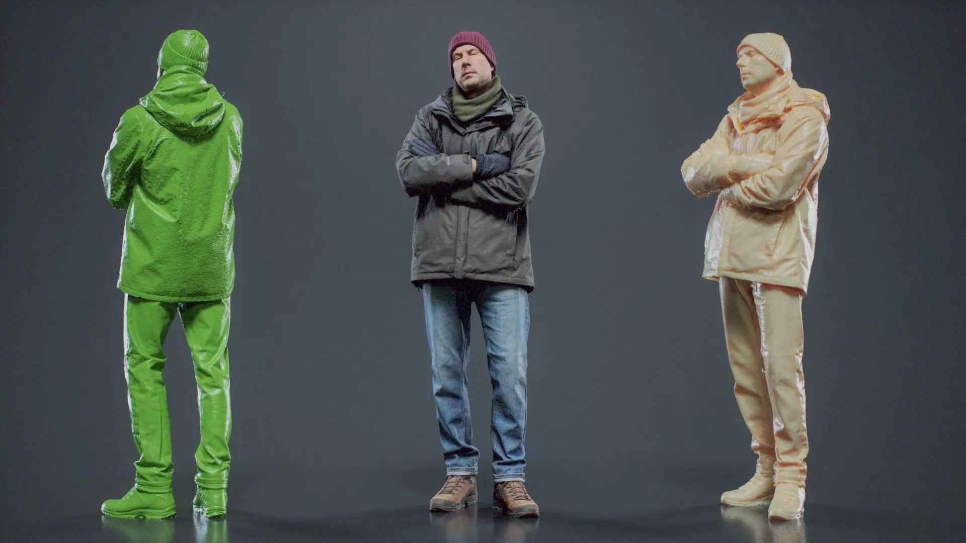 Winter Hiking Man 007 RAW Scan 3D model_0