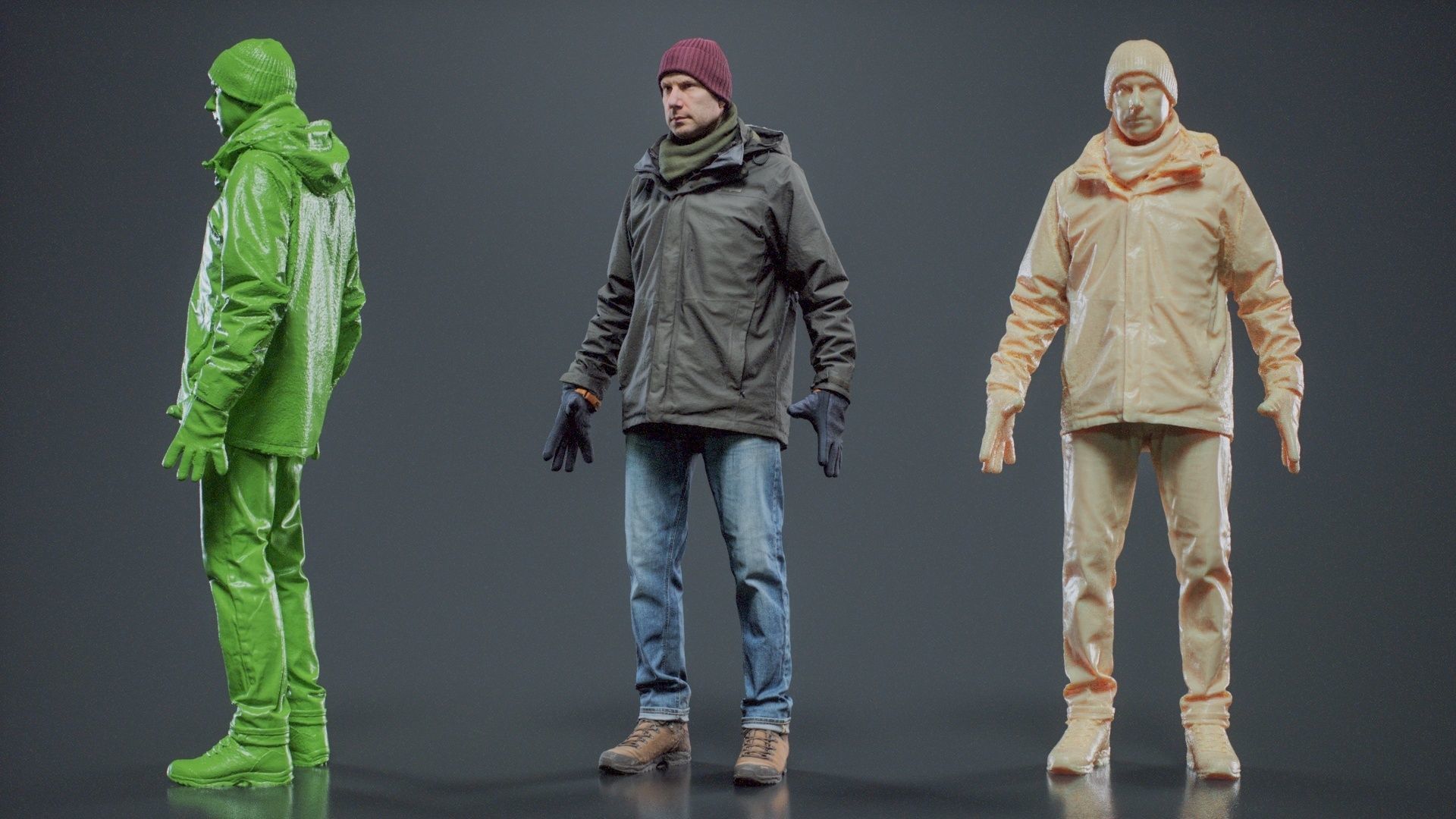 Winter Hiking Man 001 RAW Scan 3D model_11