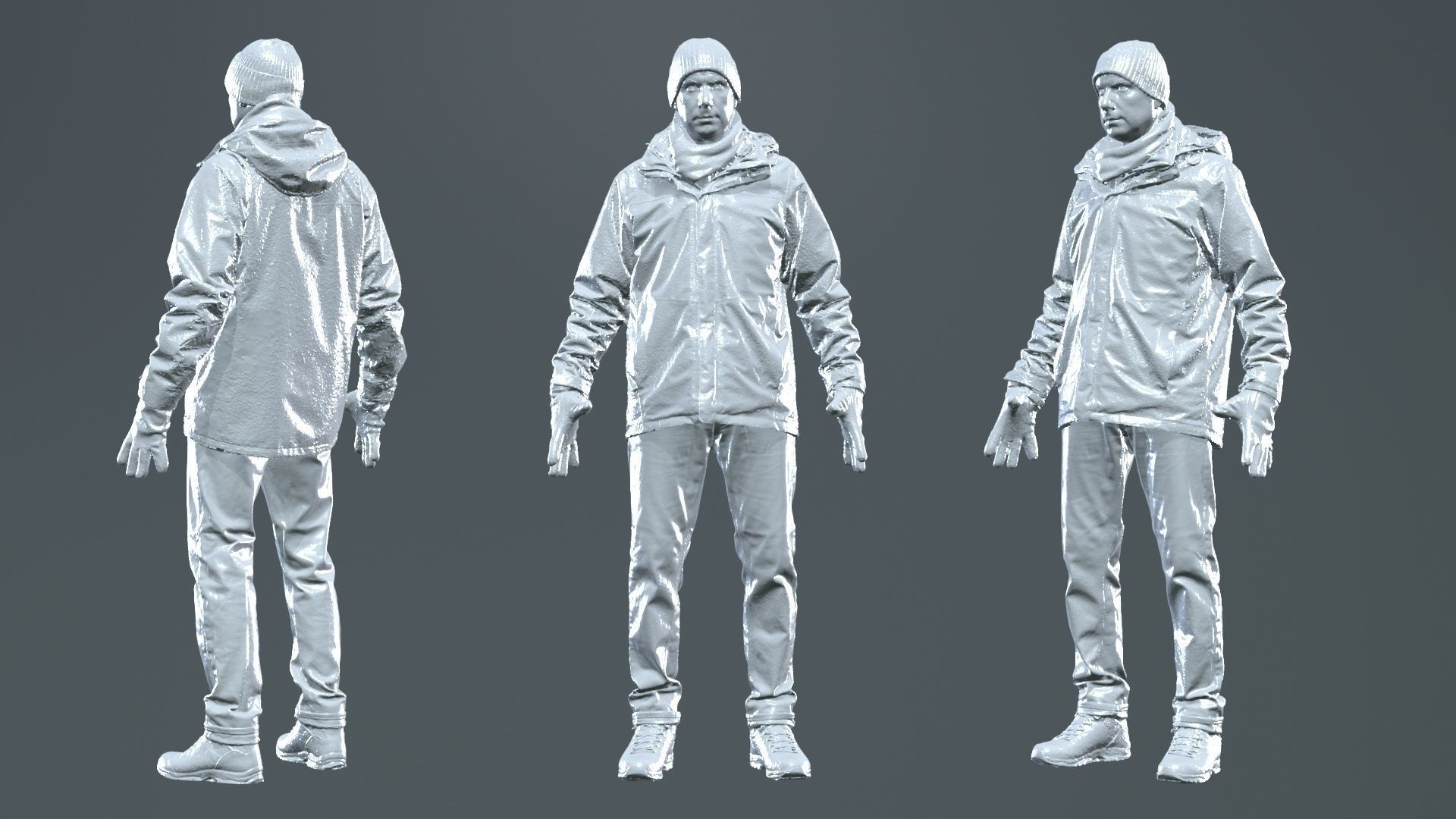 Winter Hiking Man 001 RAW Scan 3D model_12