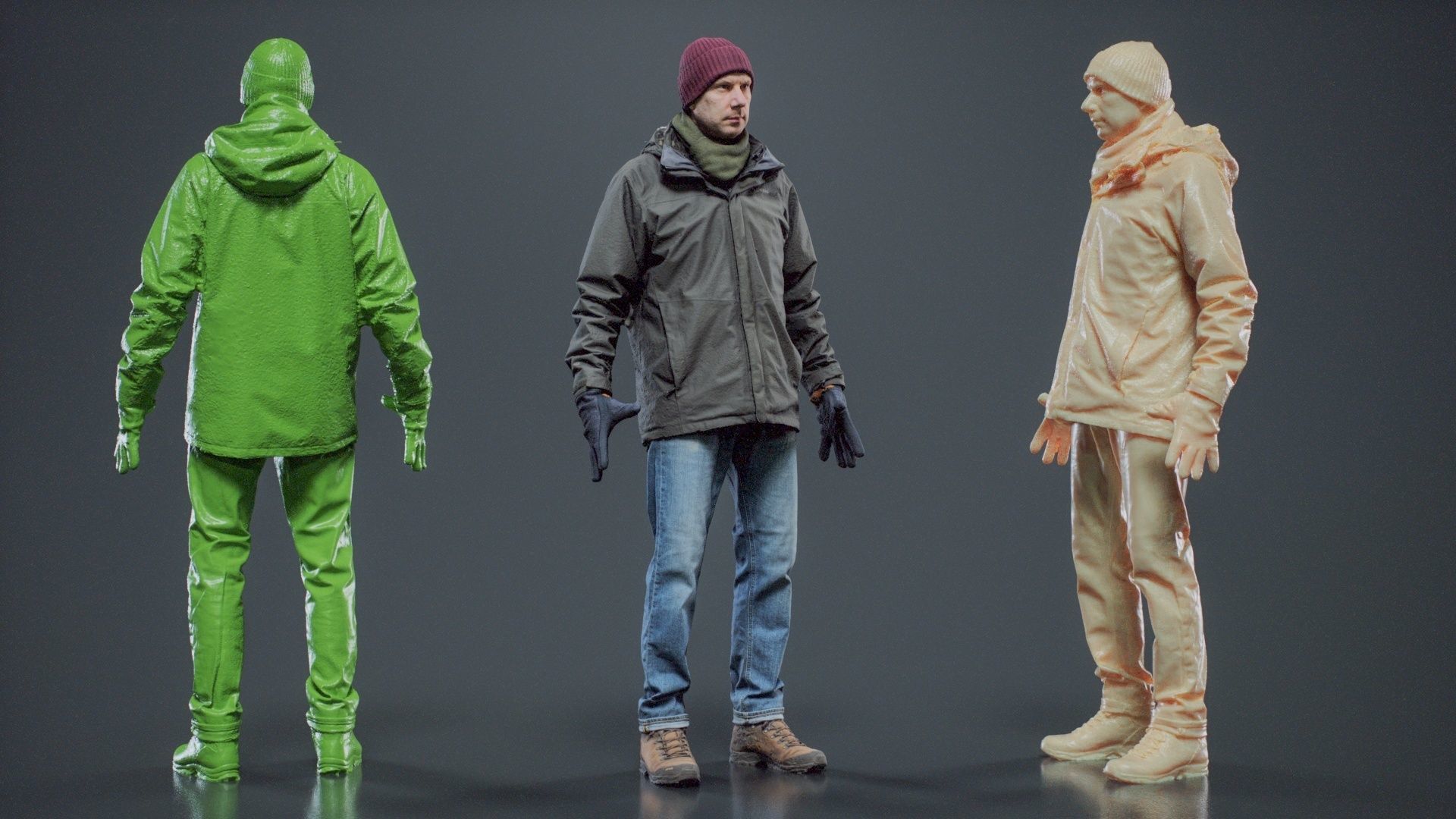 Winter Hiking Man 001 RAW Scan 3D model_1