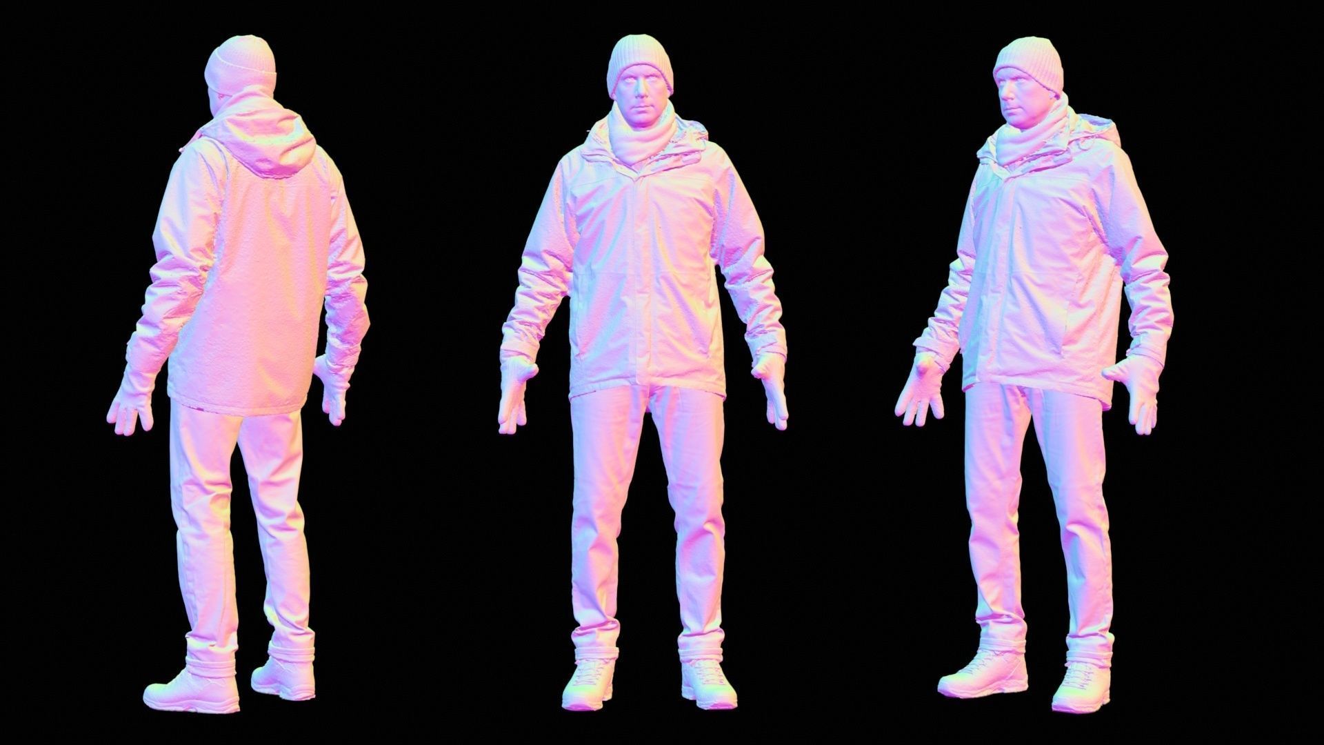 Winter Hiking Man 001 RAW Scan 3D model_13
