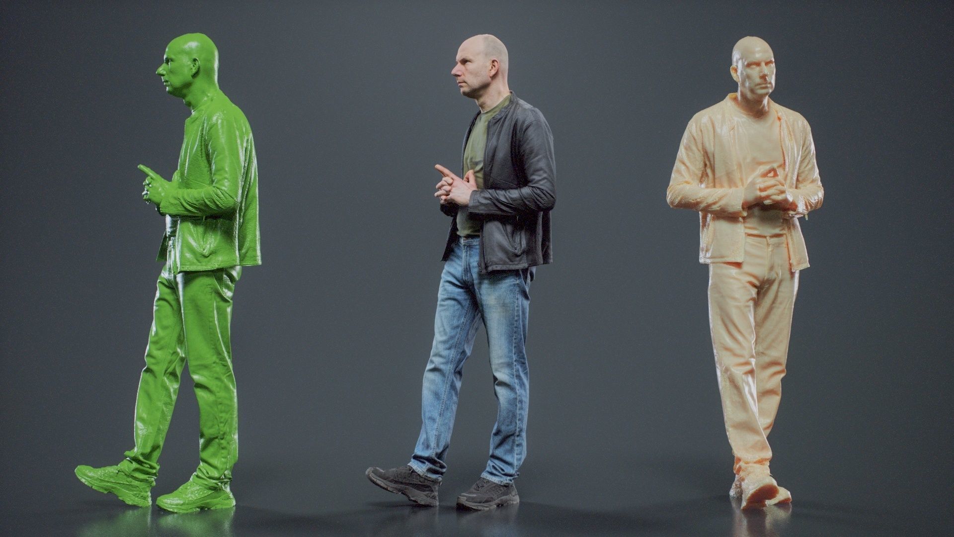 Tough Guy In Leather Jacket 008 RAW Scan 3D model_10