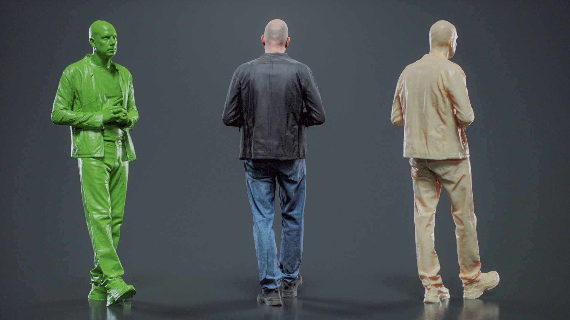 Tough Guy In Leather Jacket 008 RAW Scan 3D model_6