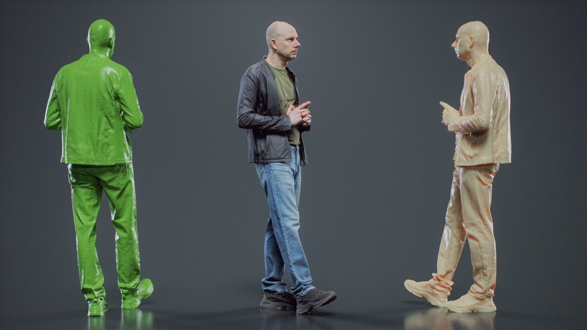 Tough Guy In Leather Jacket 008 RAW Scan 3D model_2