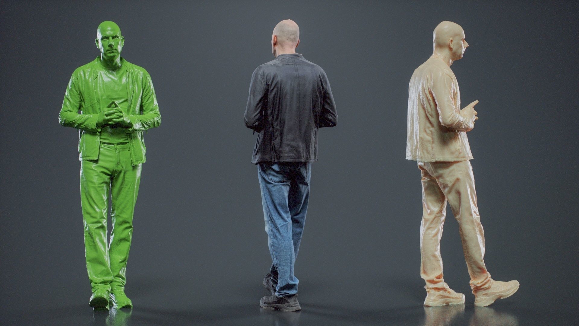 Tough Guy In Leather Jacket 008 RAW Scan 3D model_7