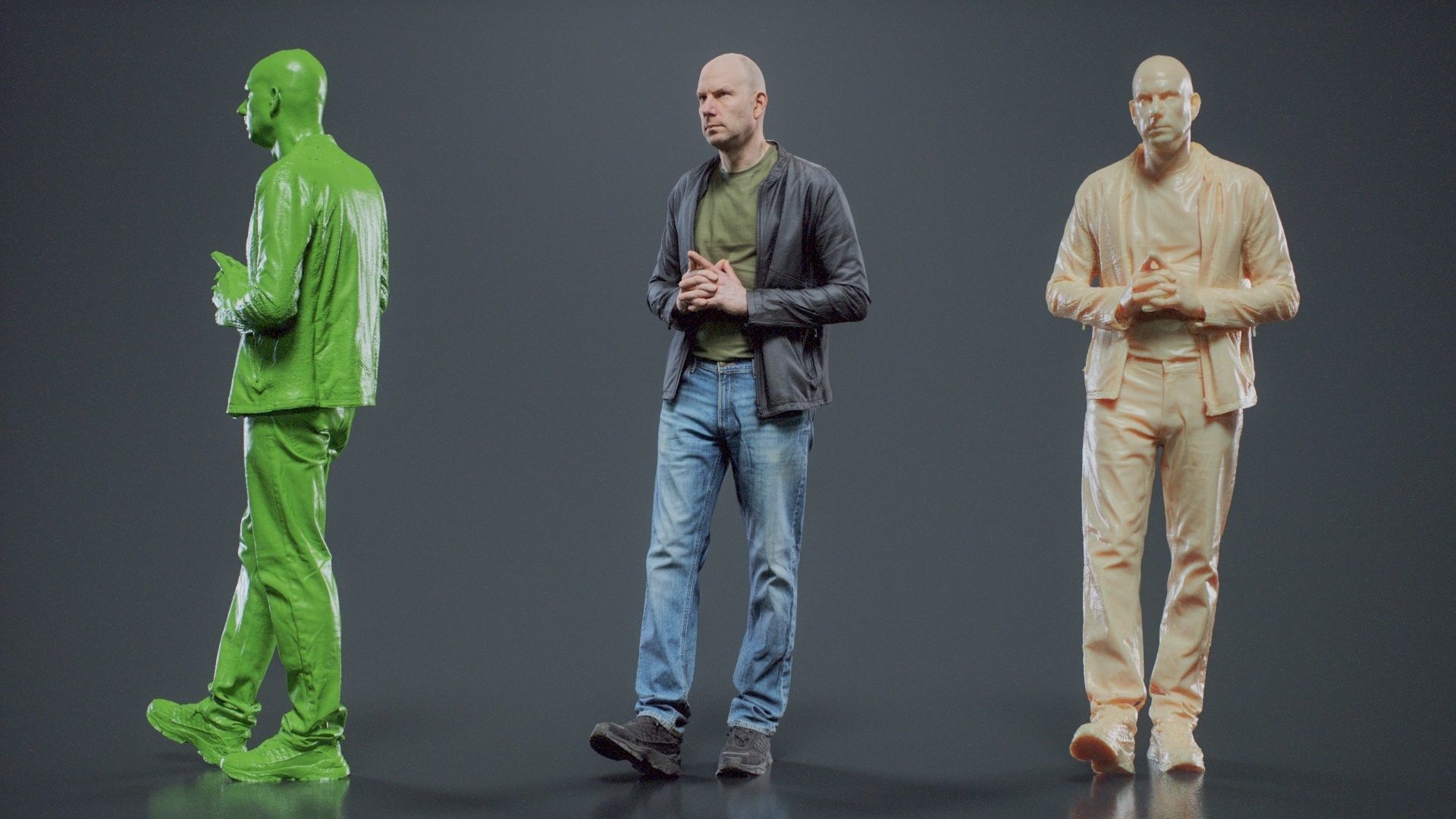 Tough Guy In Leather Jacket 008 RAW Scan 3D model_11