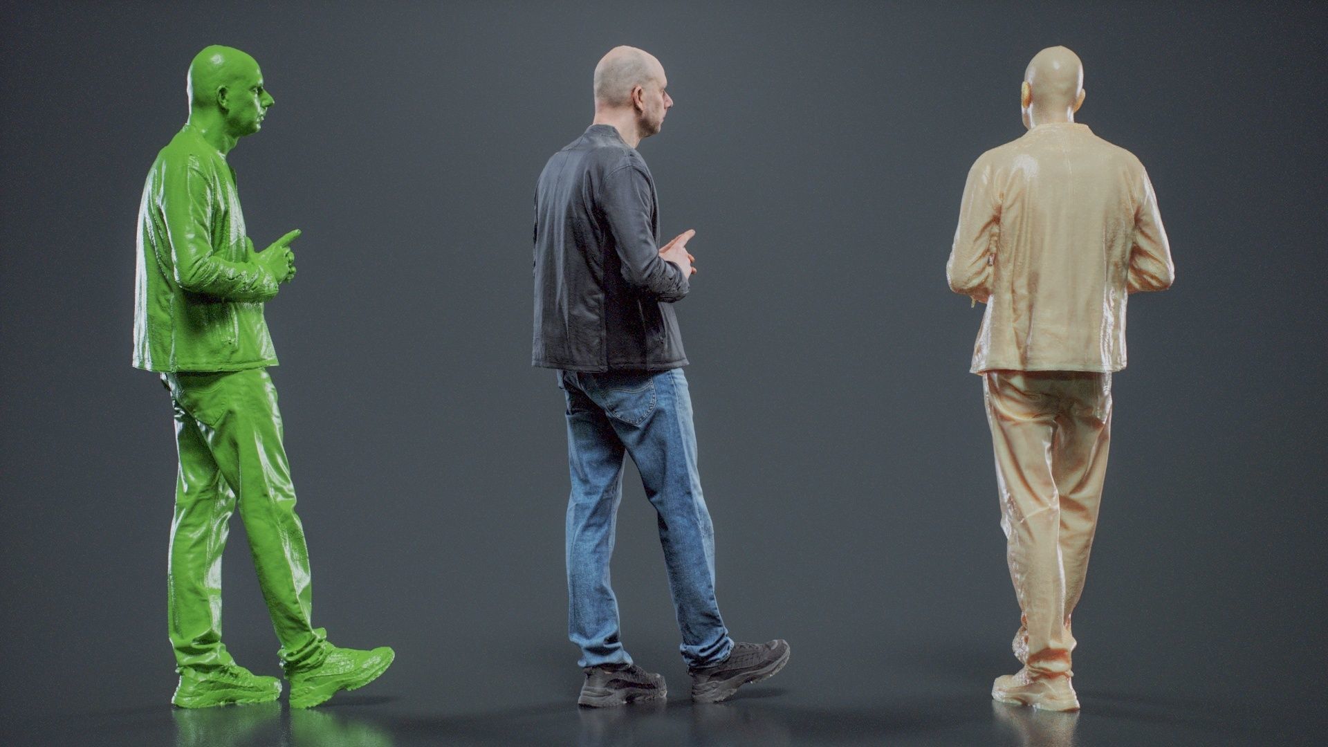 Tough Guy In Leather Jacket 008 RAW Scan 3D model_4