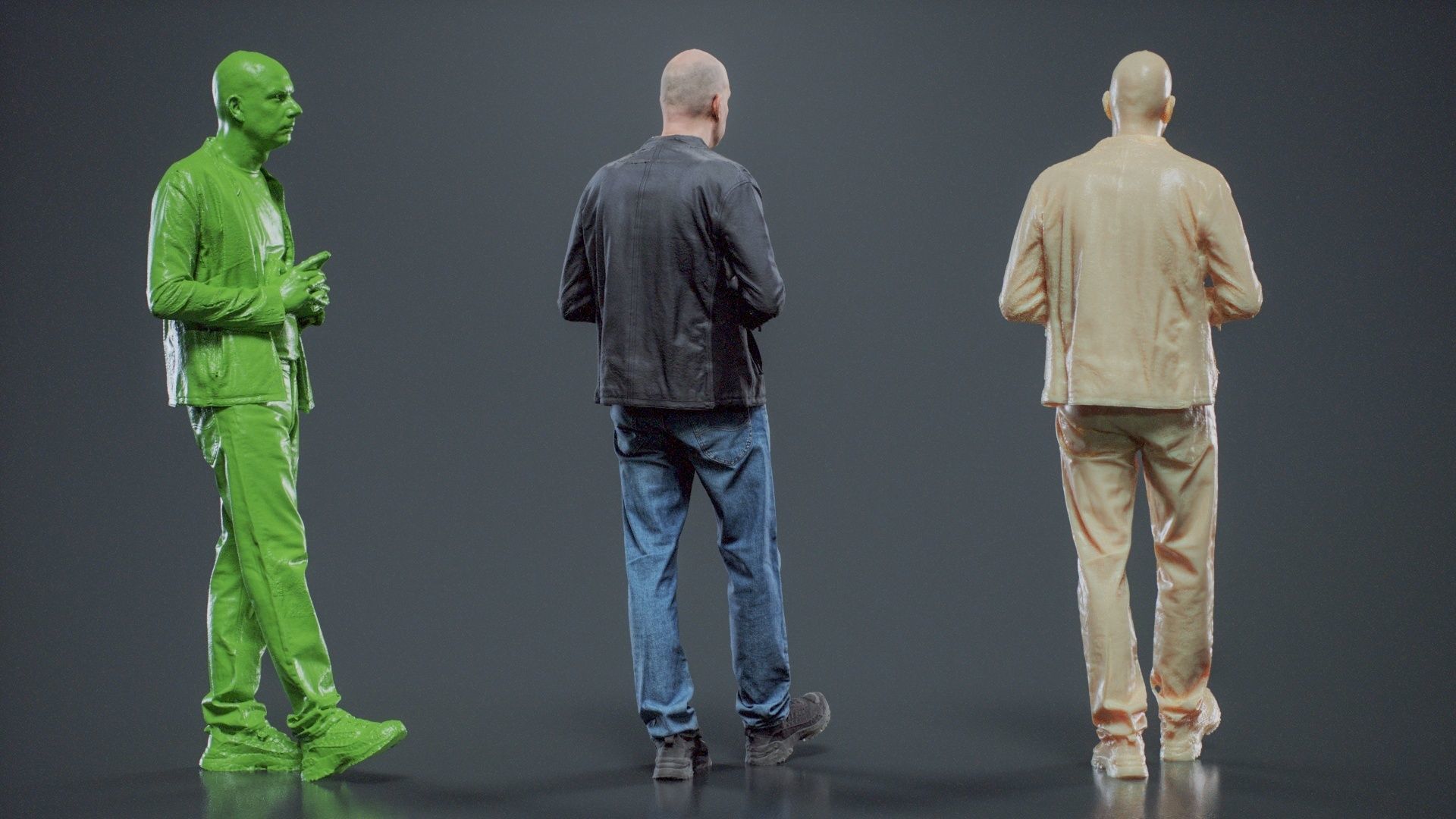 Tough Guy In Leather Jacket 008 RAW Scan 3D model_5