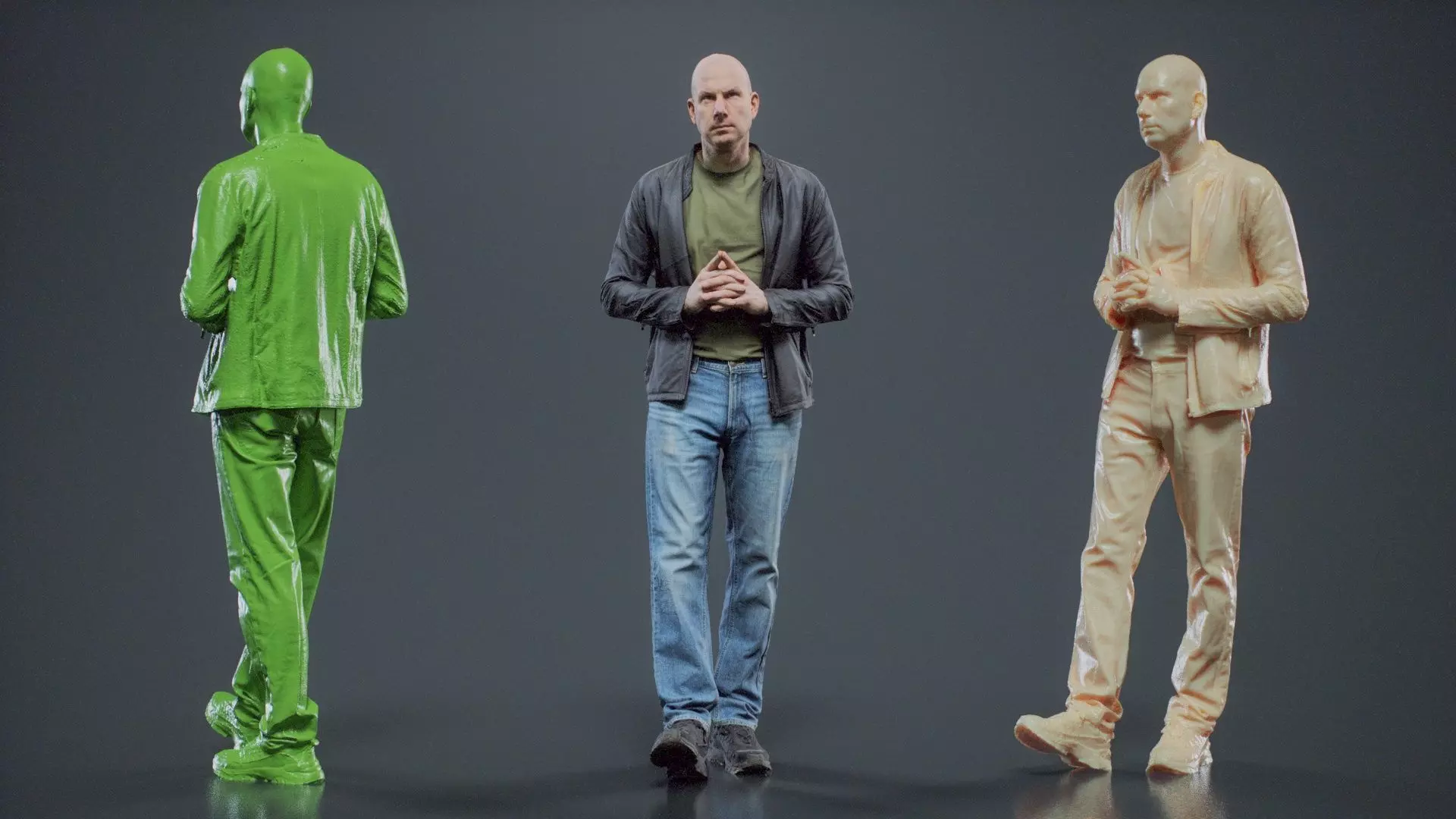 Tough Guy In Leather Jacket 008 RAW Scan 3D model_0