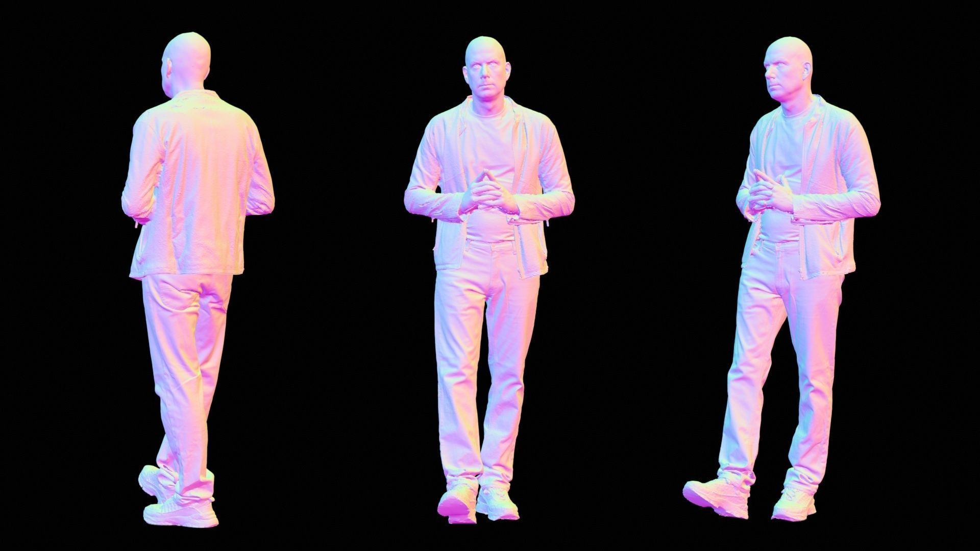 Tough Guy In Leather Jacket 008 RAW Scan 3D model_13