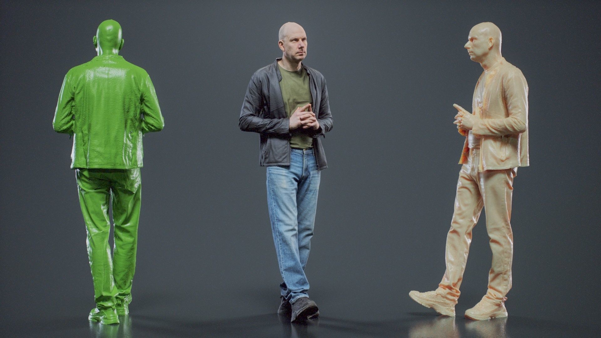 Tough Guy In Leather Jacket 008 RAW Scan 3D model_1