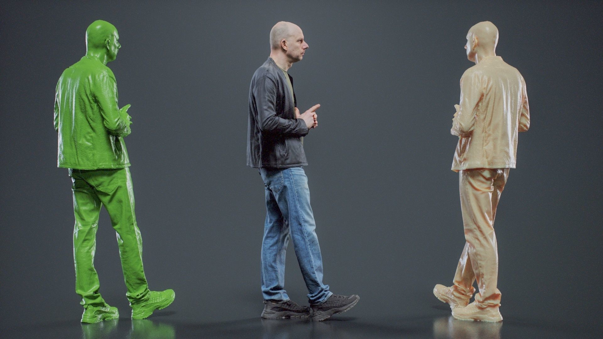 Tough Guy In Leather Jacket 008 RAW Scan 3D model_3