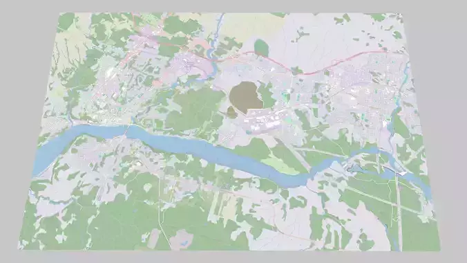 Cityscape Saguenay Quebec Canada 3D model