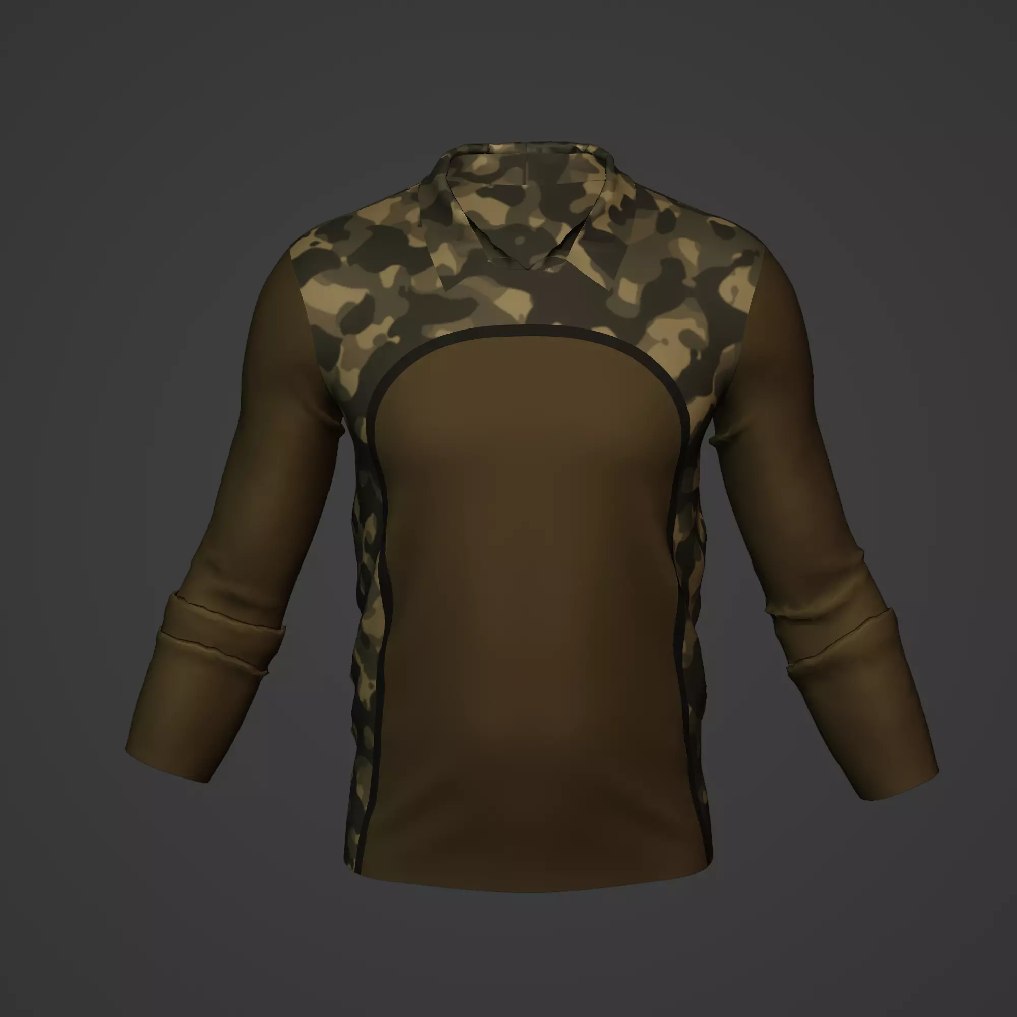 Military Soldier Clothing T-shirt Low-poly 3D model_0