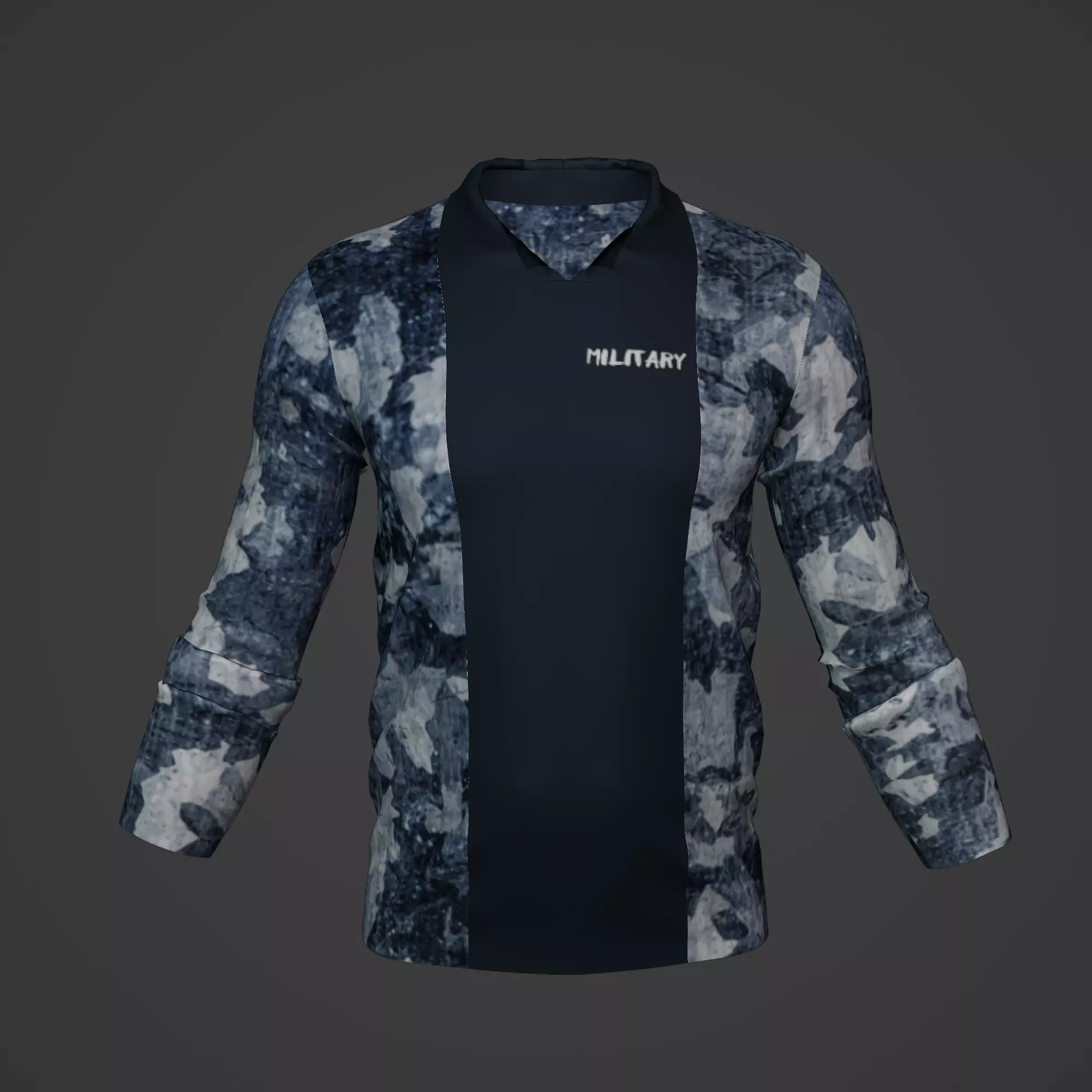 Military Soldier Clothing T-shirt Low-poly 3D model_0