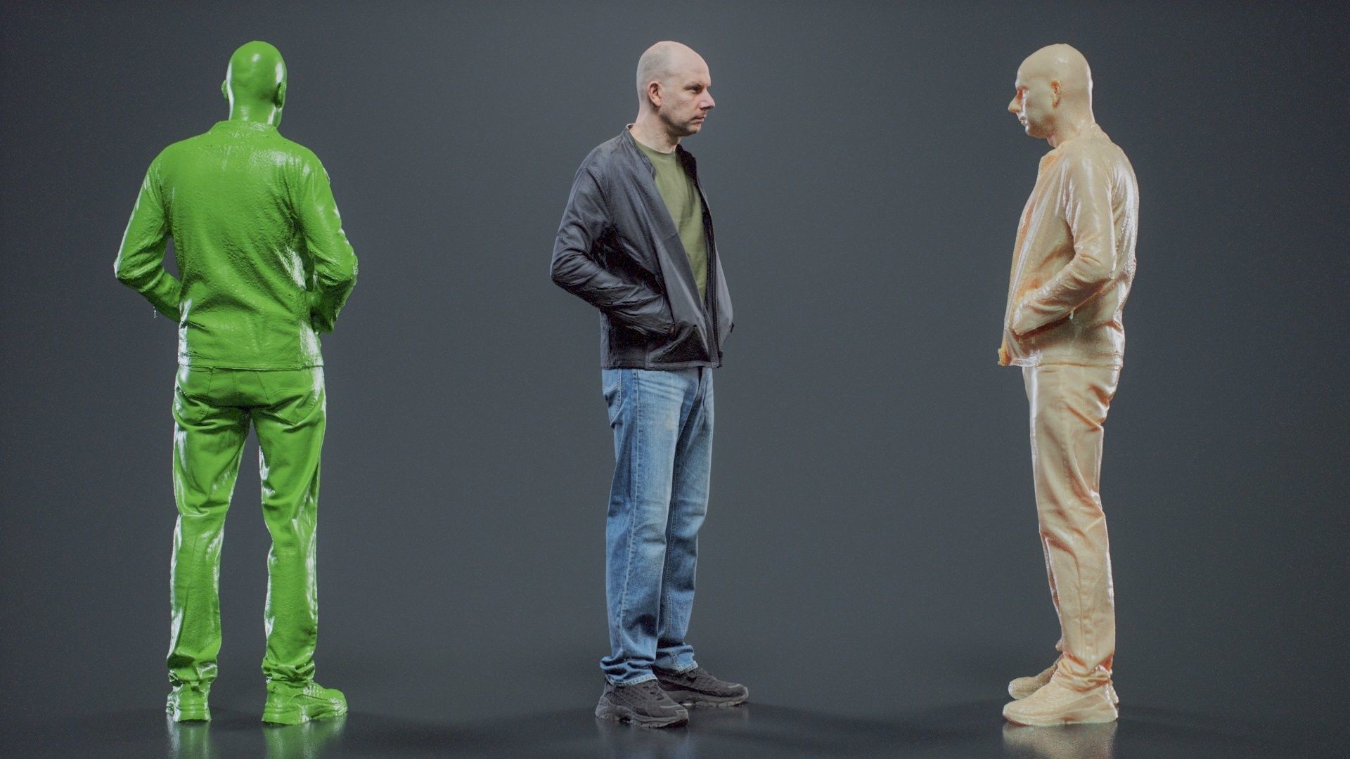 Tough Guy In Leather Jacket 002 RAW Scan 3D model_2