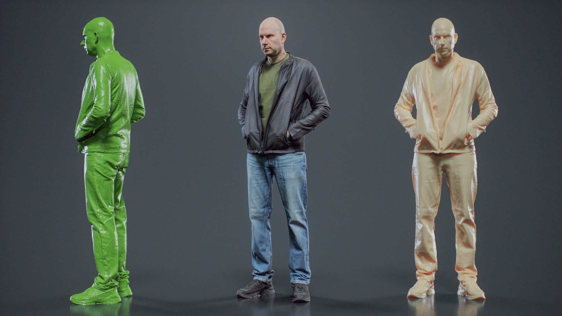 Tough Guy In Leather Jacket 002 RAW Scan 3D model_11