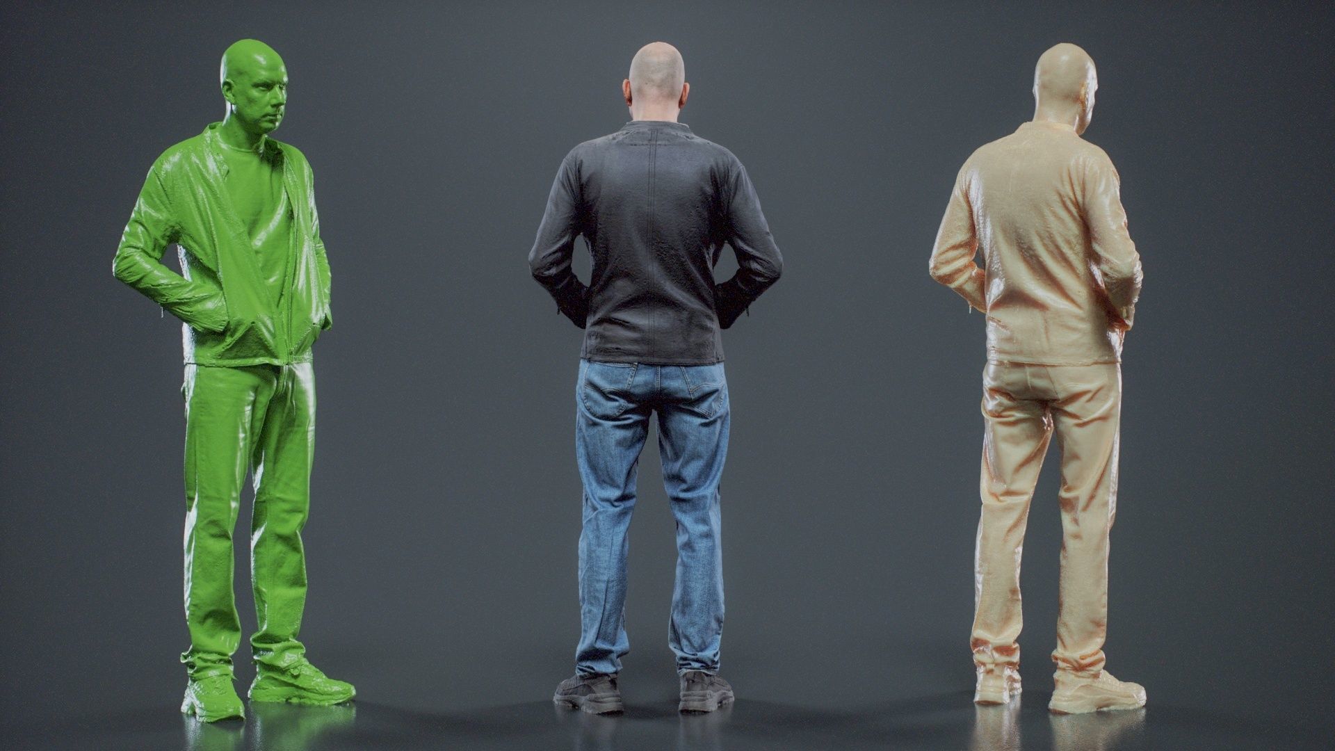 Tough Guy In Leather Jacket 002 RAW Scan 3D model_6