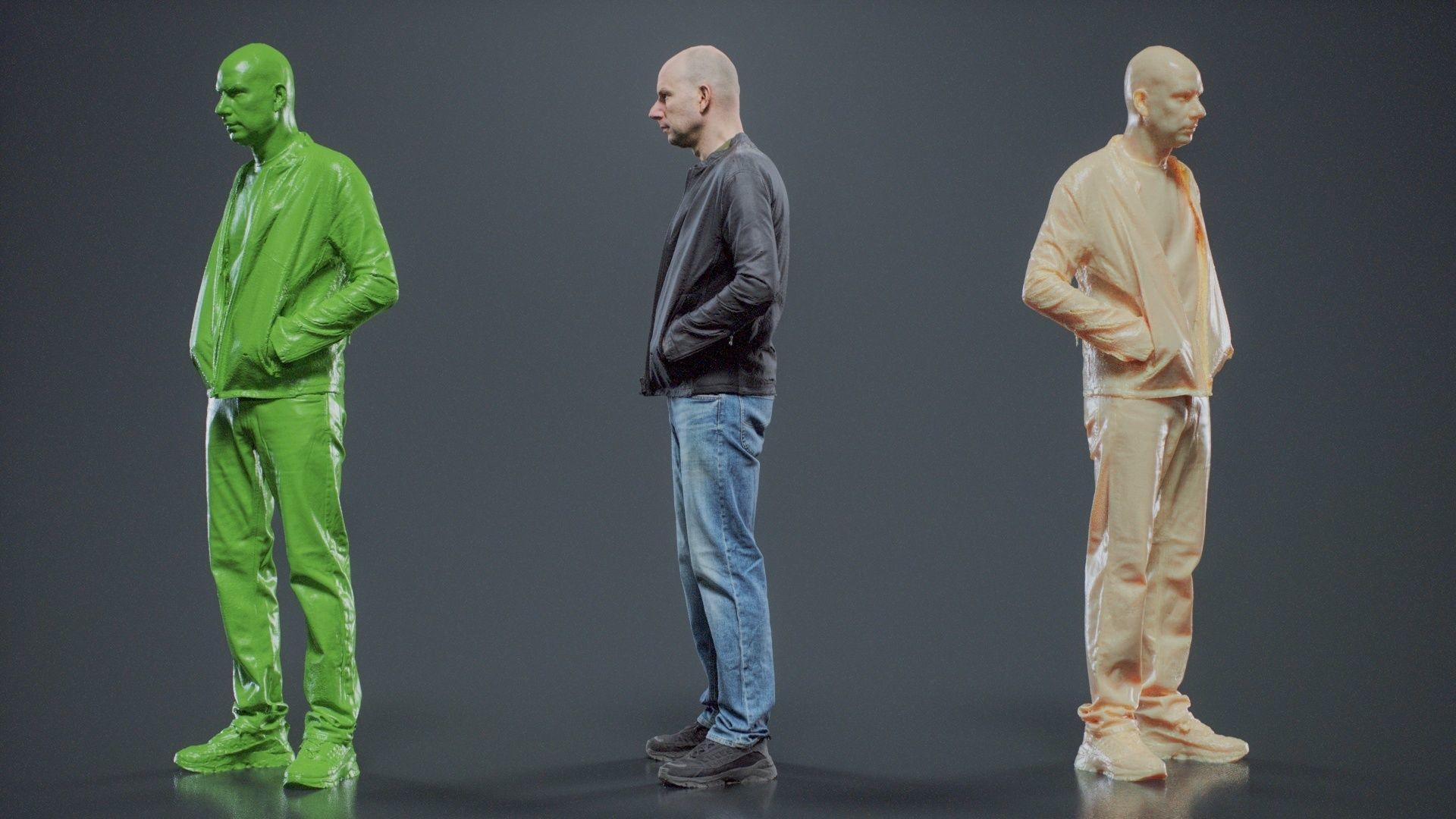 Tough Guy In Leather Jacket 002 RAW Scan 3D model_9