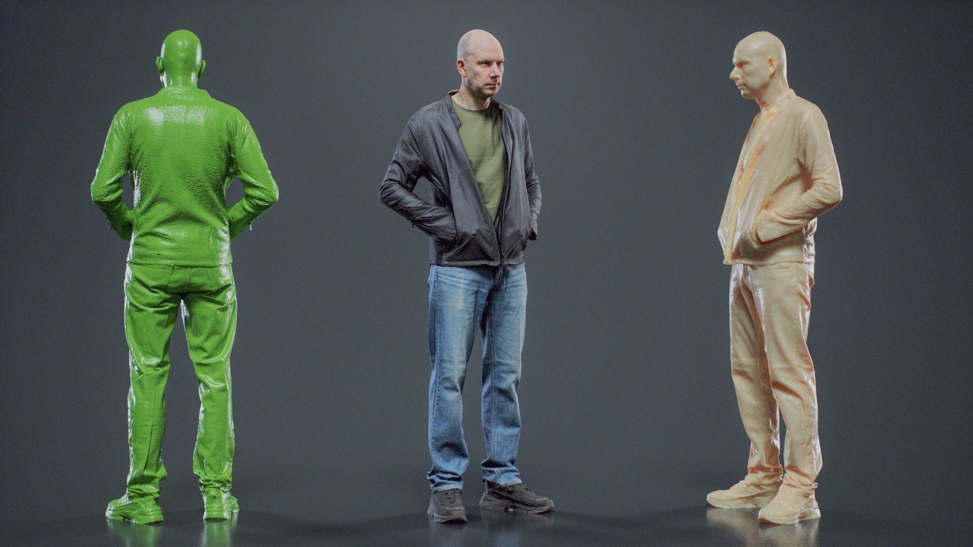 Tough Guy In Leather Jacket 002 RAW Scan 3D model_1