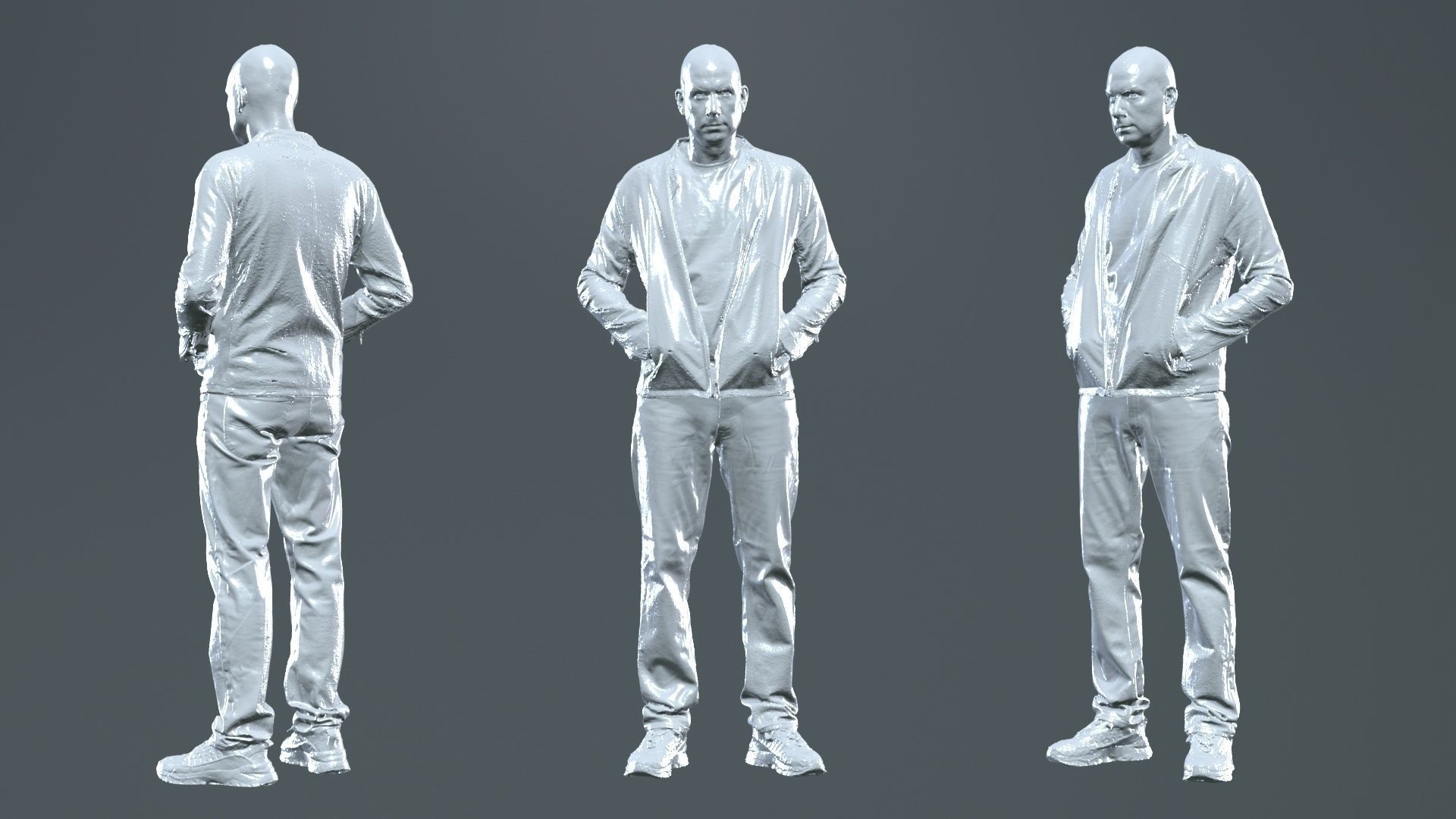 Tough Guy In Leather Jacket 002 RAW Scan 3D model_12