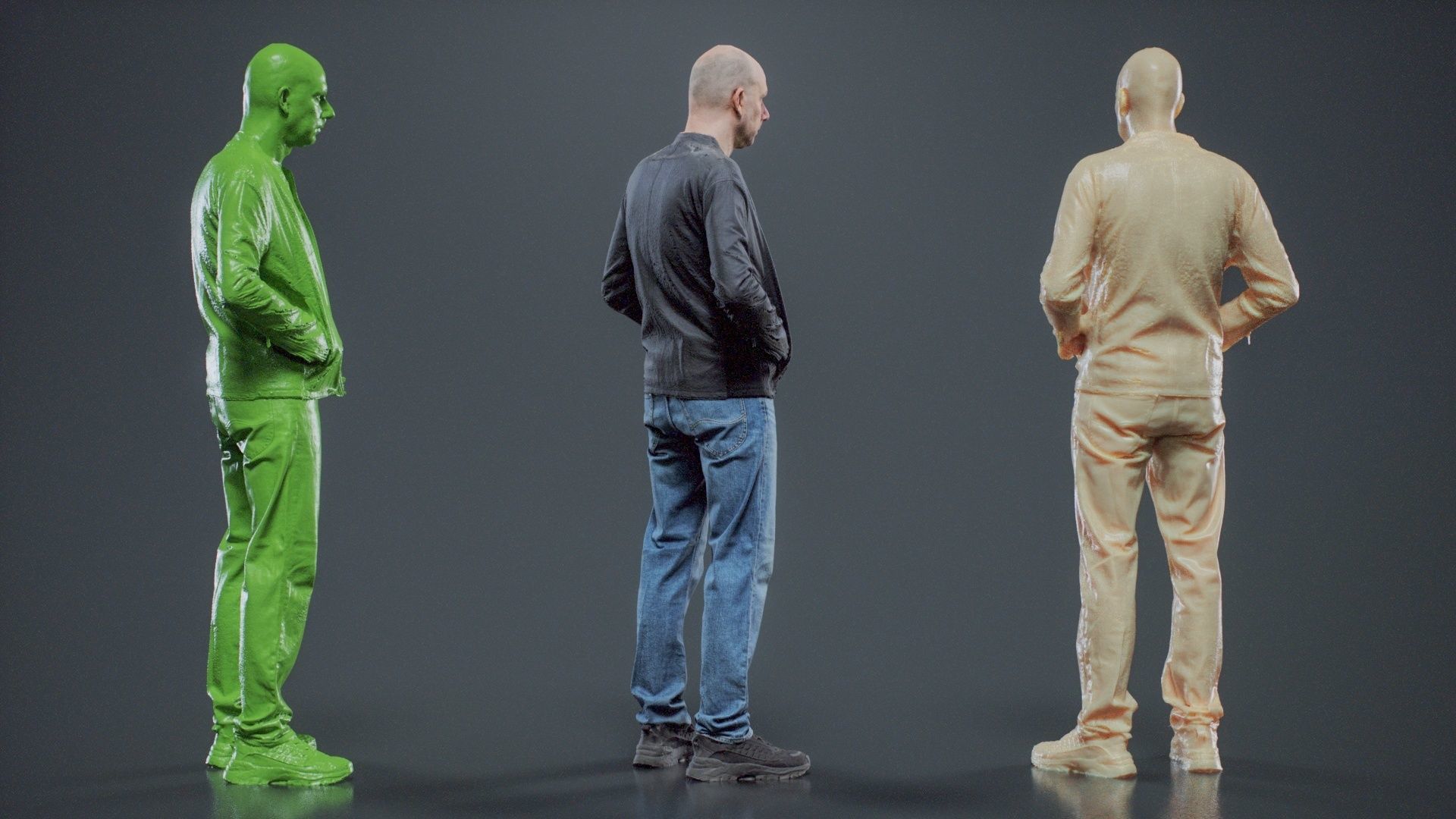 Tough Guy In Leather Jacket 002 RAW Scan 3D model_4