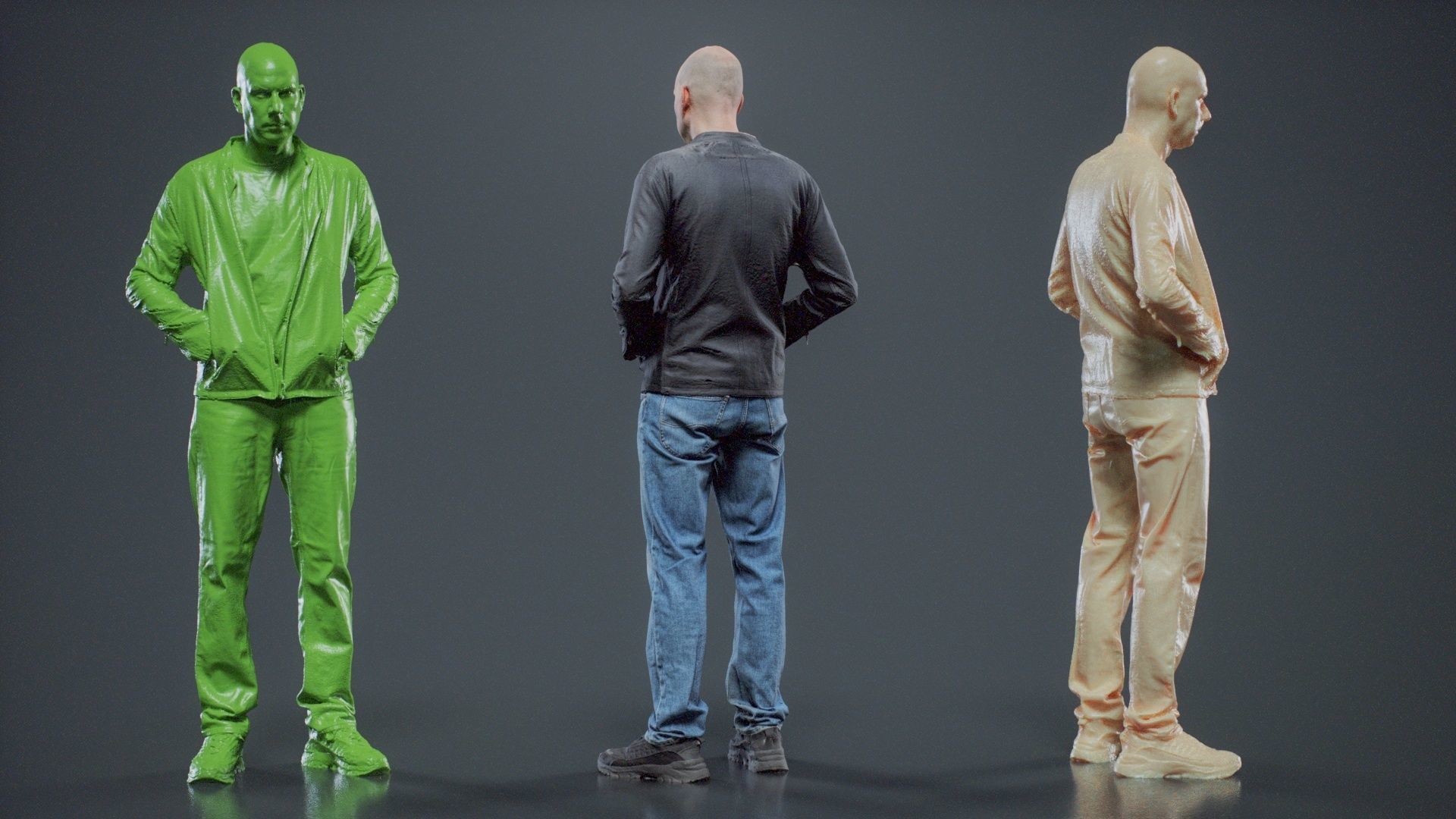 Tough Guy In Leather Jacket 002 RAW Scan 3D model_7